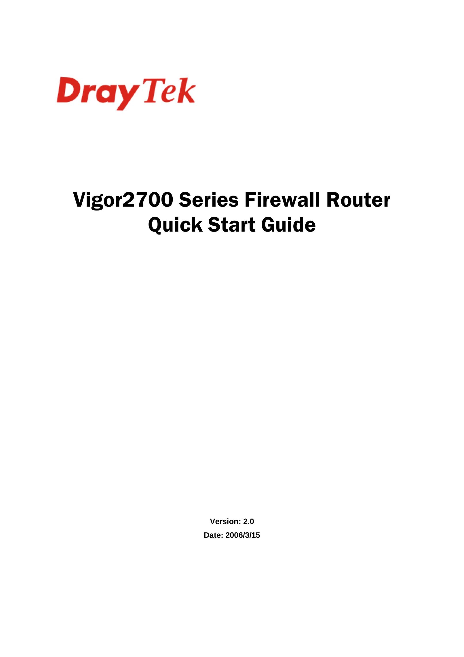 Draytek 2700 Series Network Router User Manual