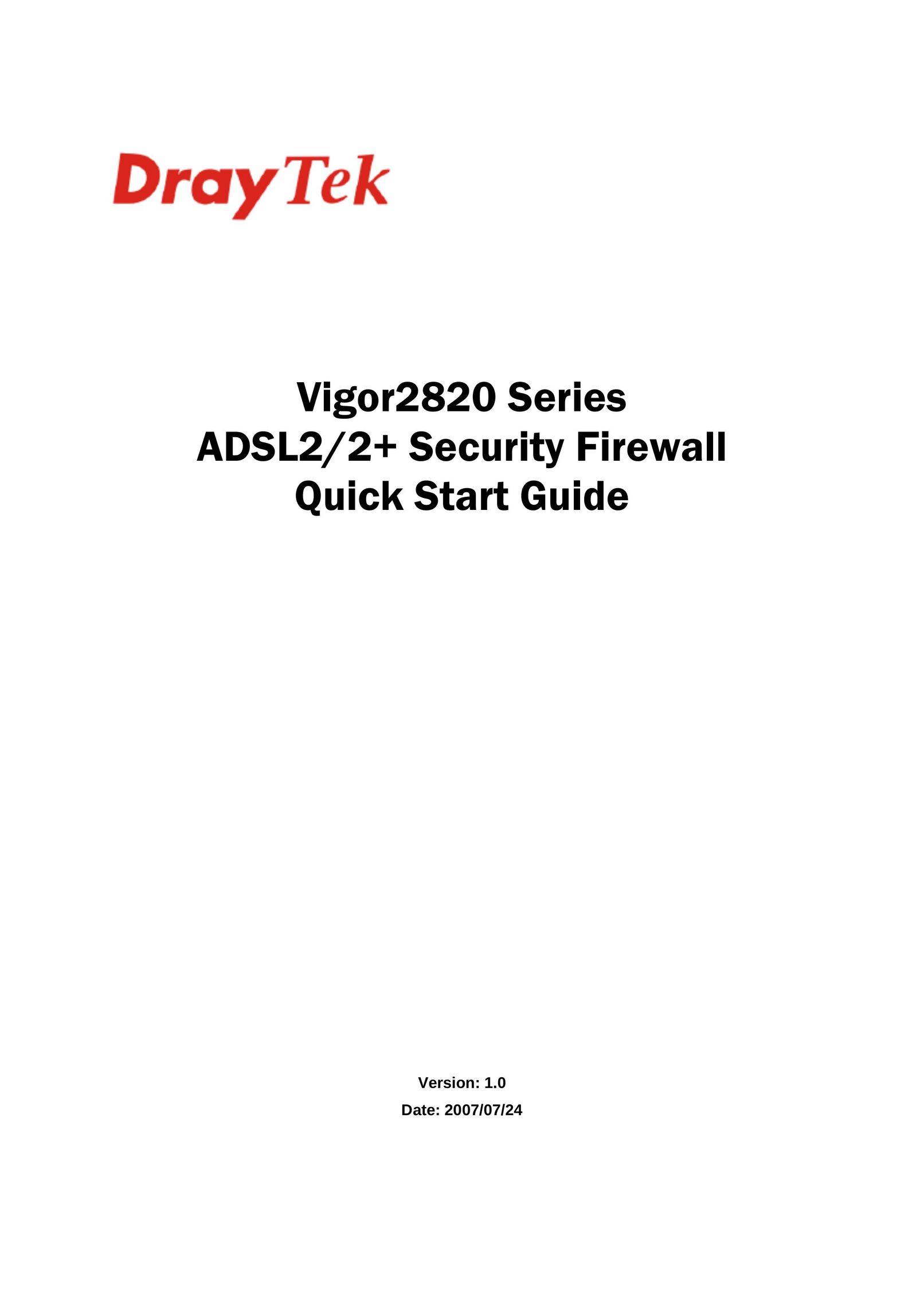 Draytek 2820 Series Network Router User Manual