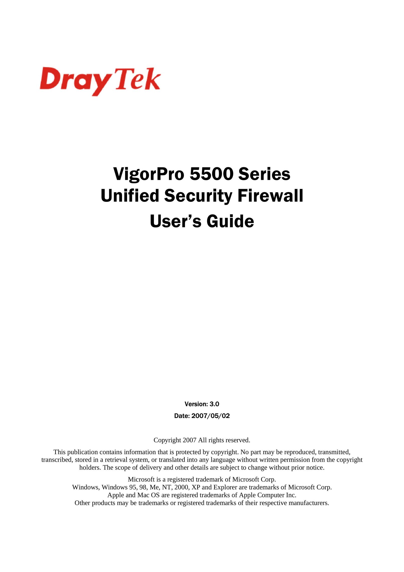Draytek 5500 Series Network Router User Manual