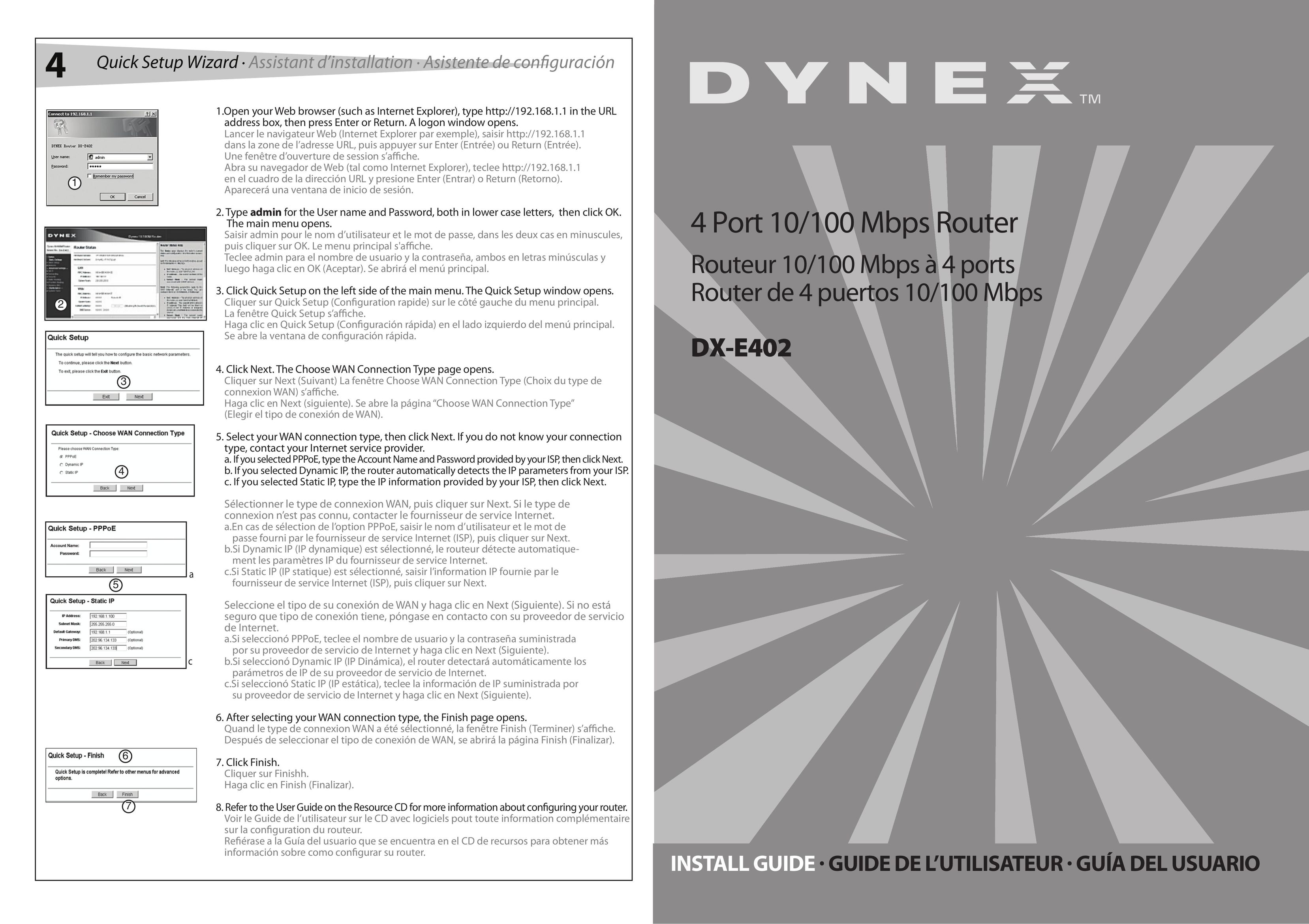 Dynex DX-E402 Network Router User Manual
