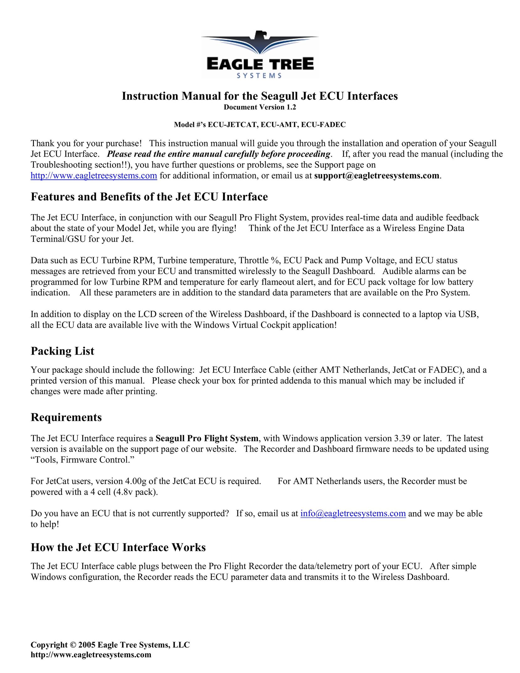 Eagle Tree Systems ECU-JETCAT Network Router User Manual