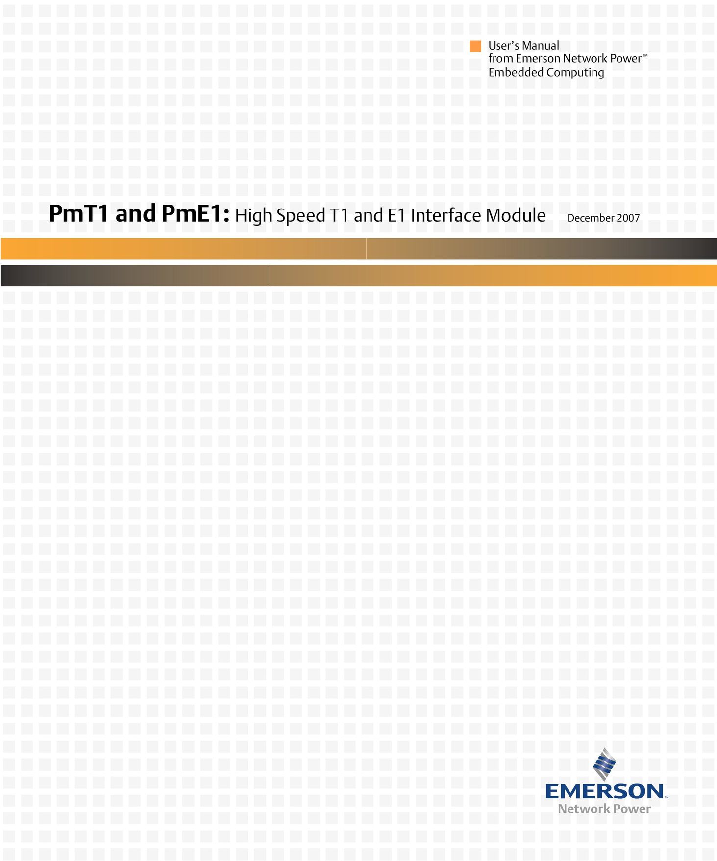 Emerson PMT1 Network Router User Manual