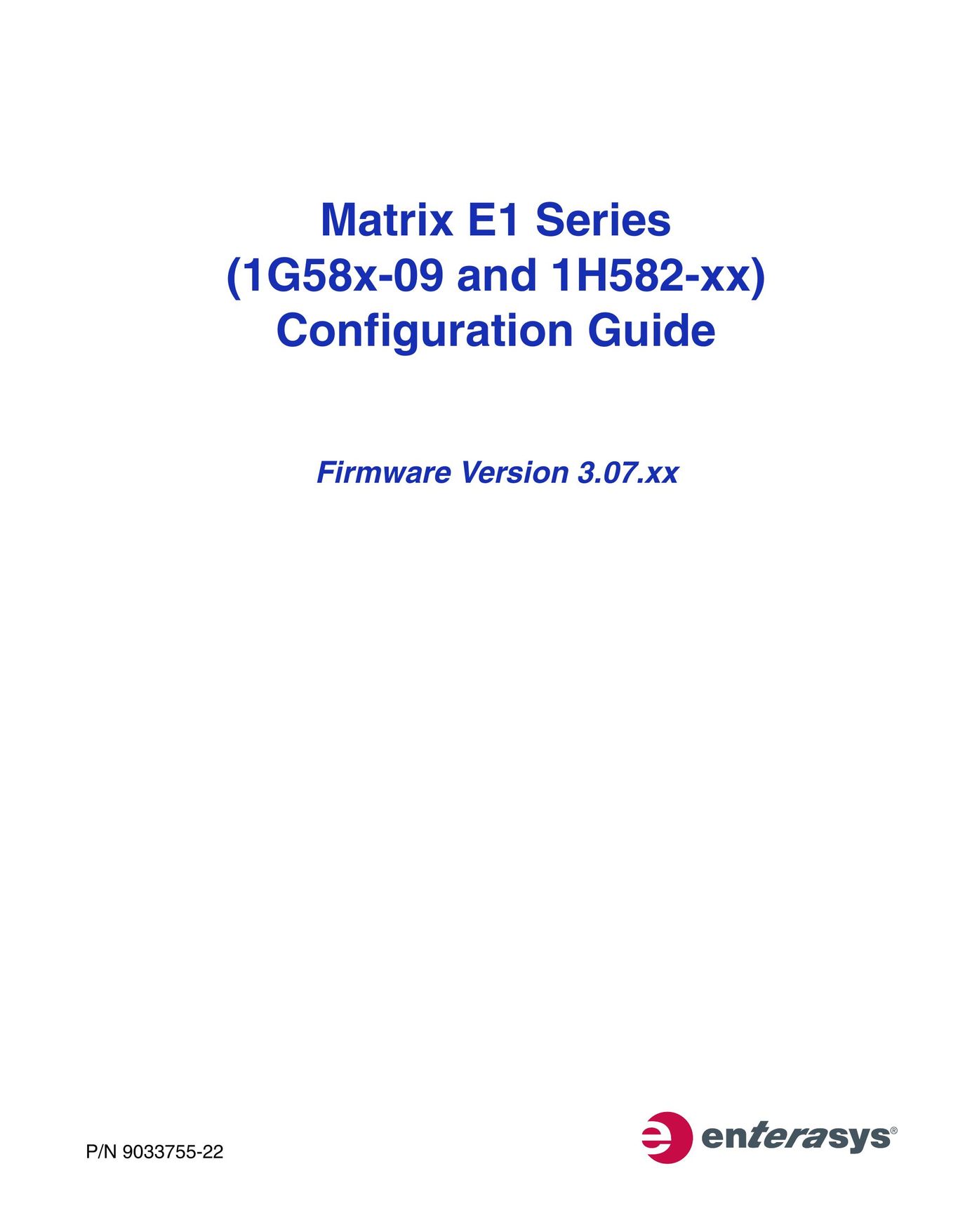 Enterasys Networks 1G58x-09 Network Router User Manual
