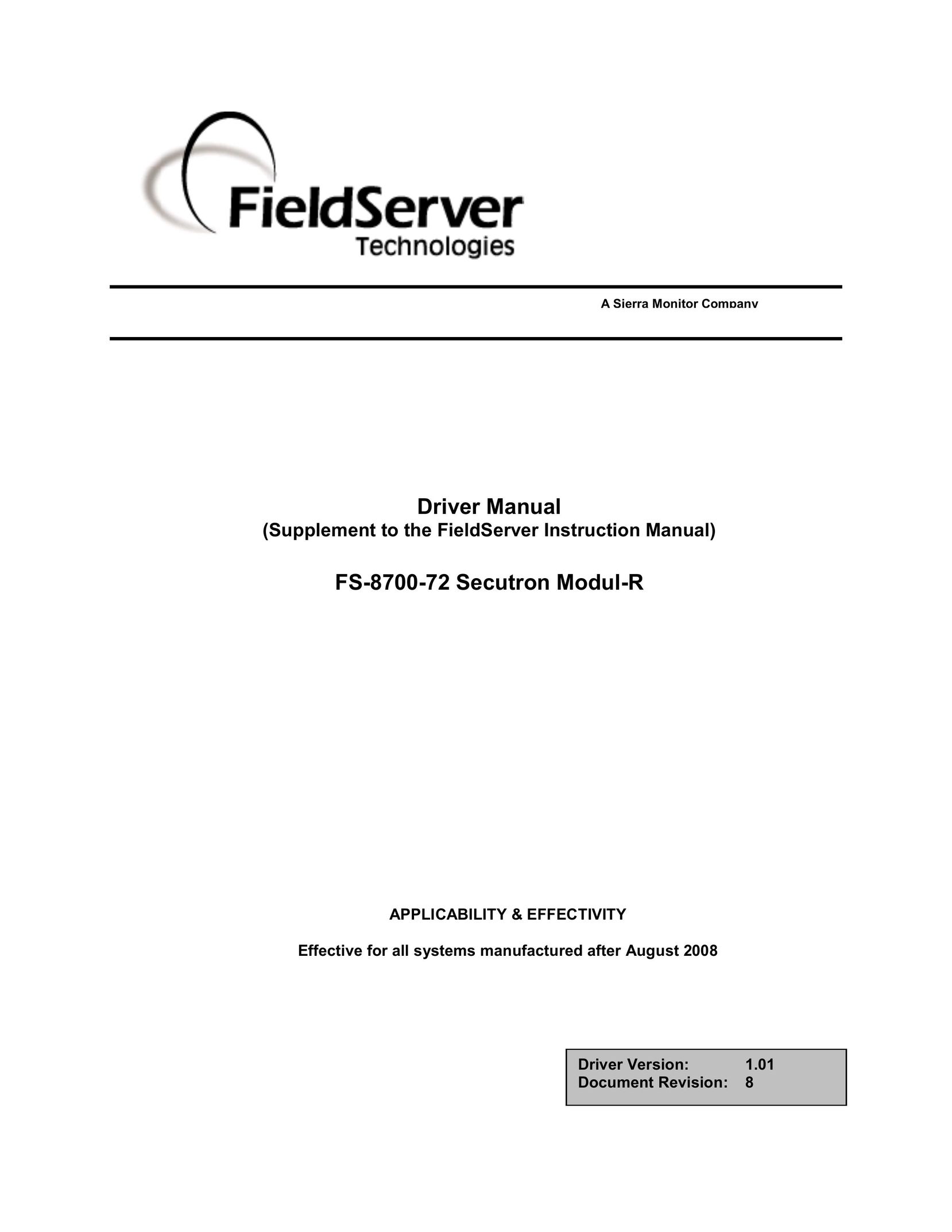 FieldServer FS-8700-72 Network Router User Manual