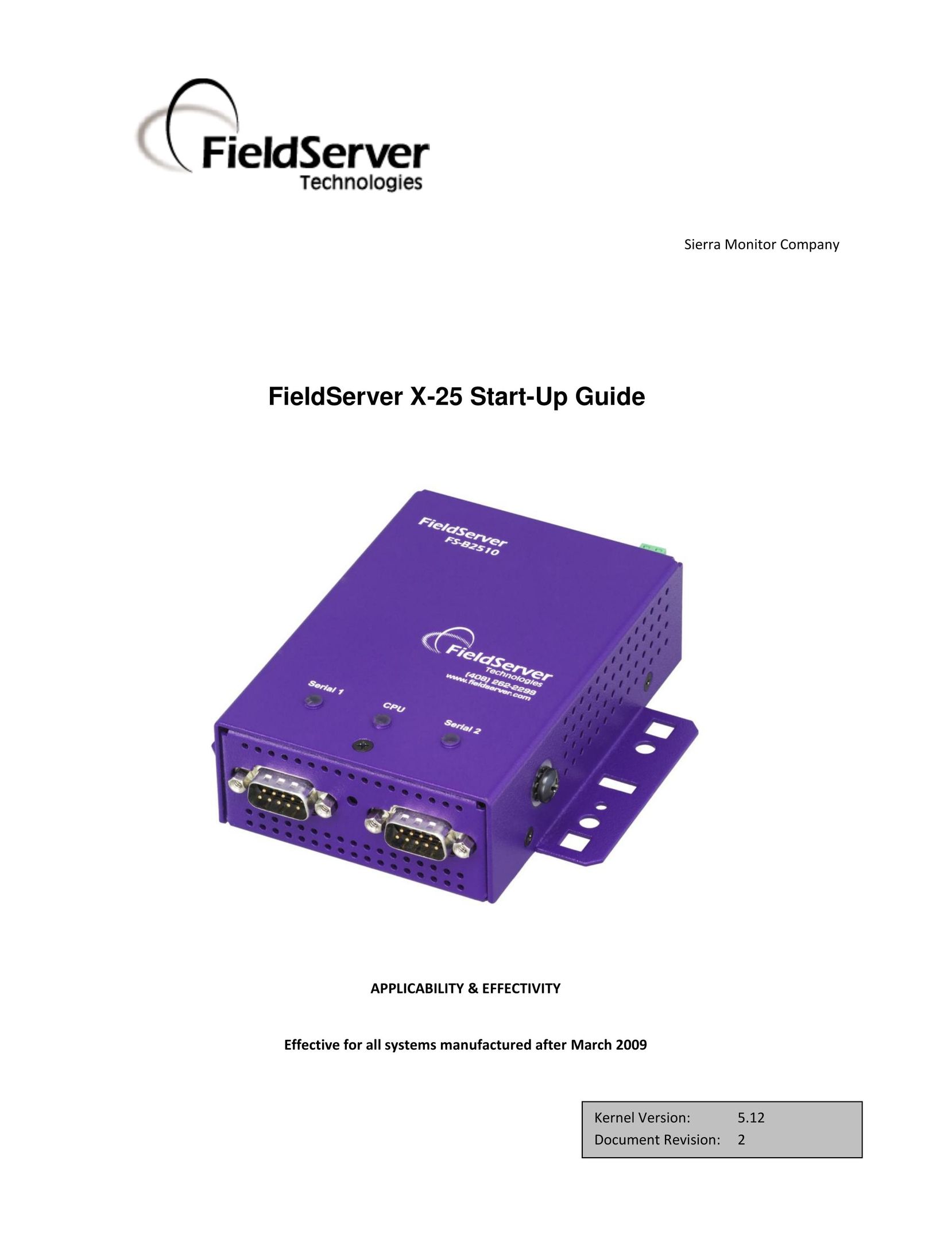 FieldServer X-25 Network Router User Manual