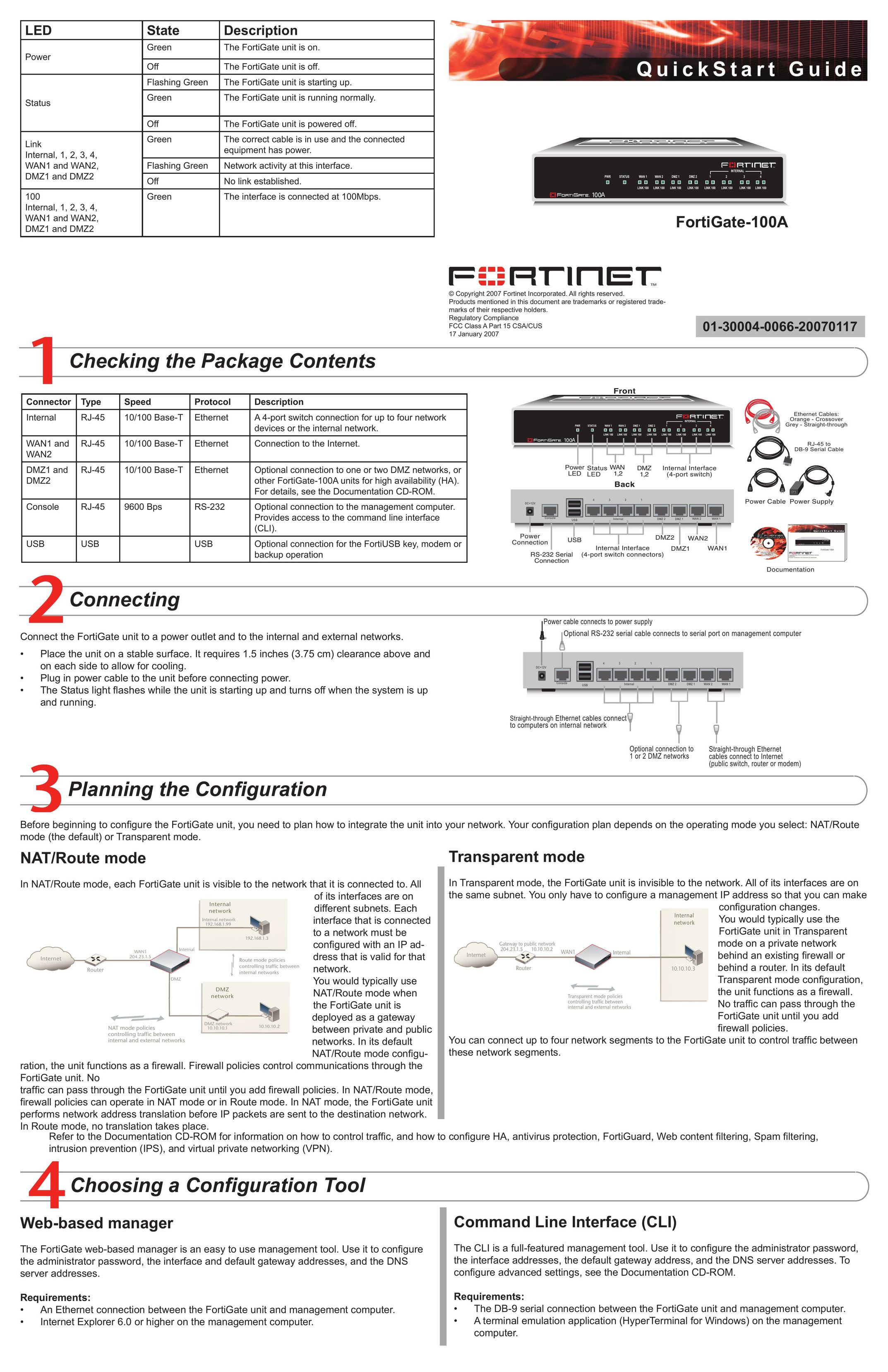 Fortinet 100A Network Router User Manual