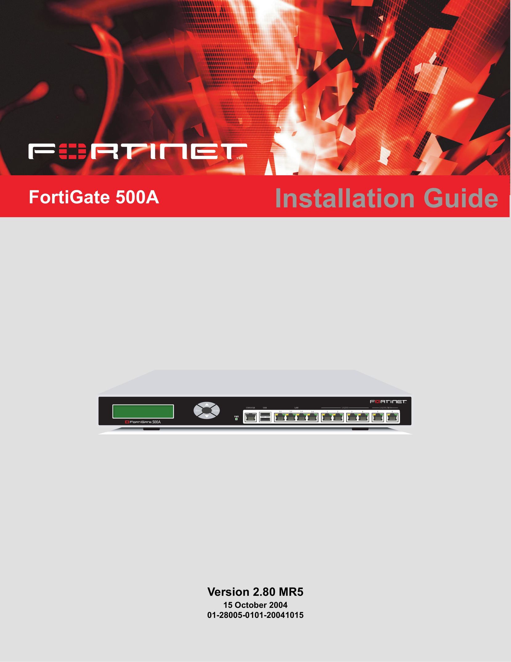 Fortinet 500A Network Router User Manual