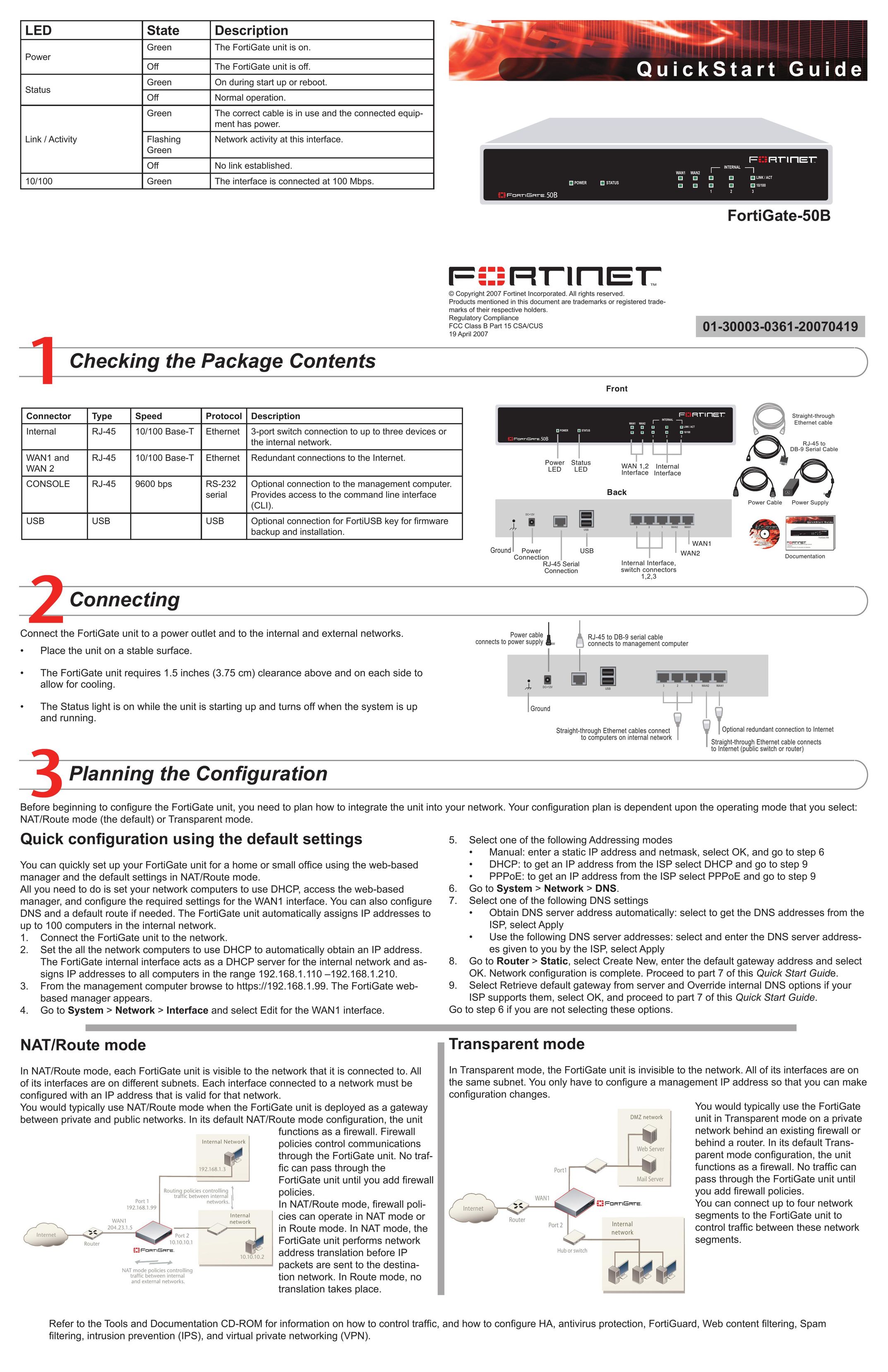 Fortinet 50b Network Router User Manual