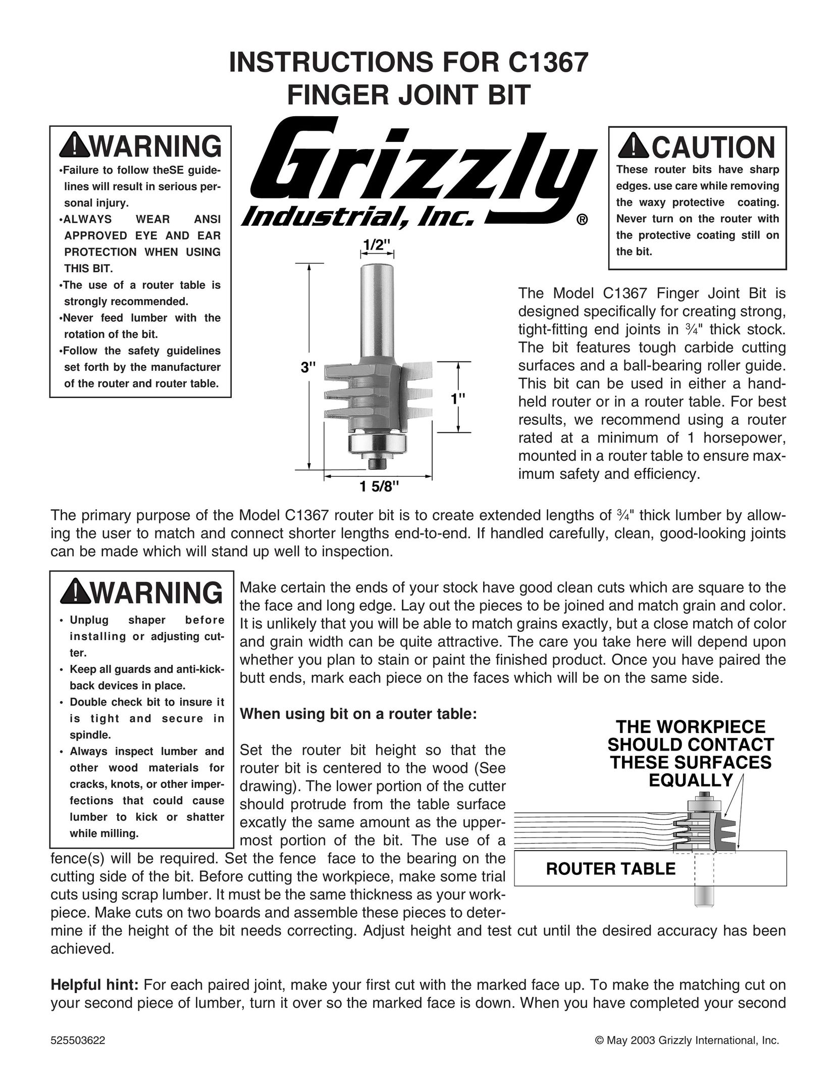 Grizzly C1367 Network Router User Manual