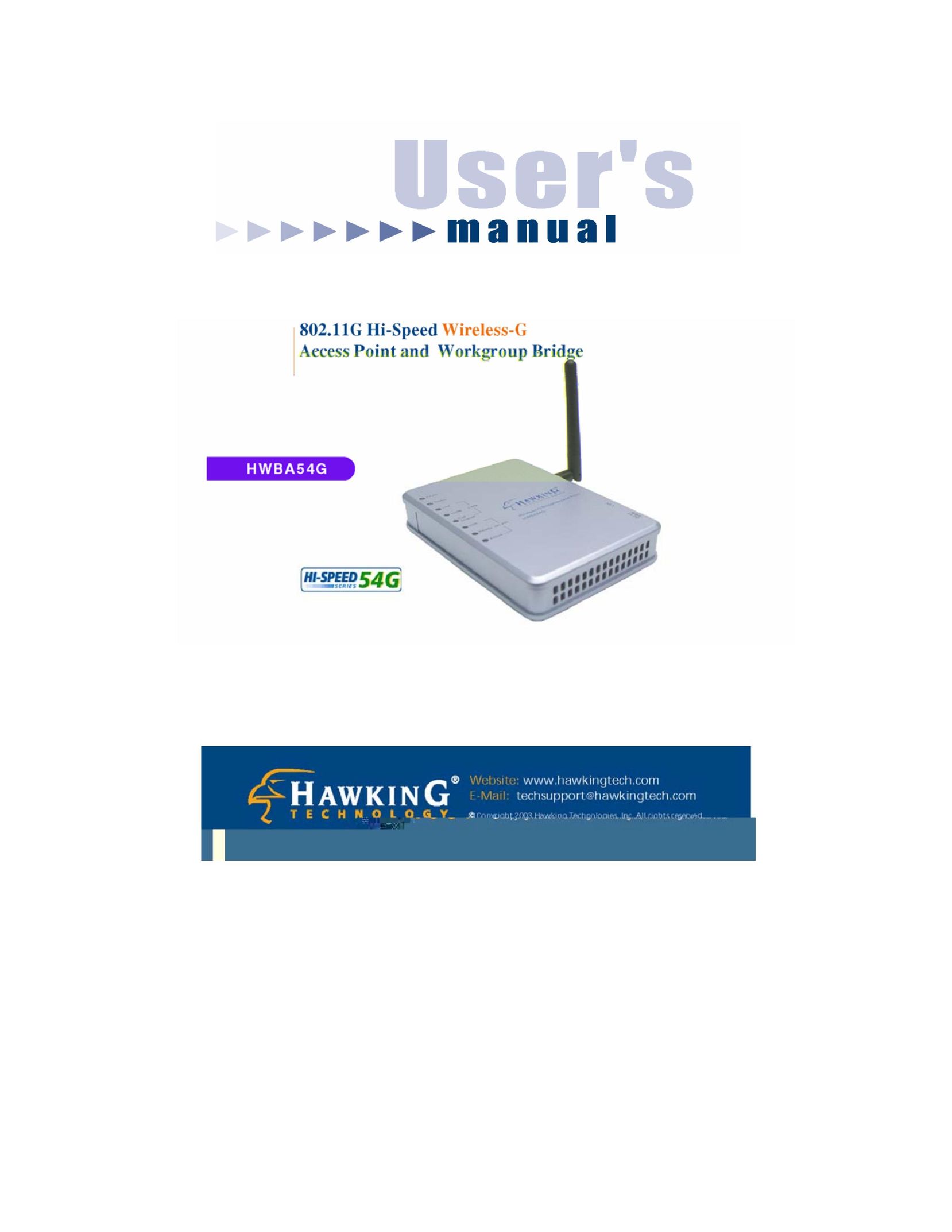 Hawking Technology HWBA54G Network Router User Manual