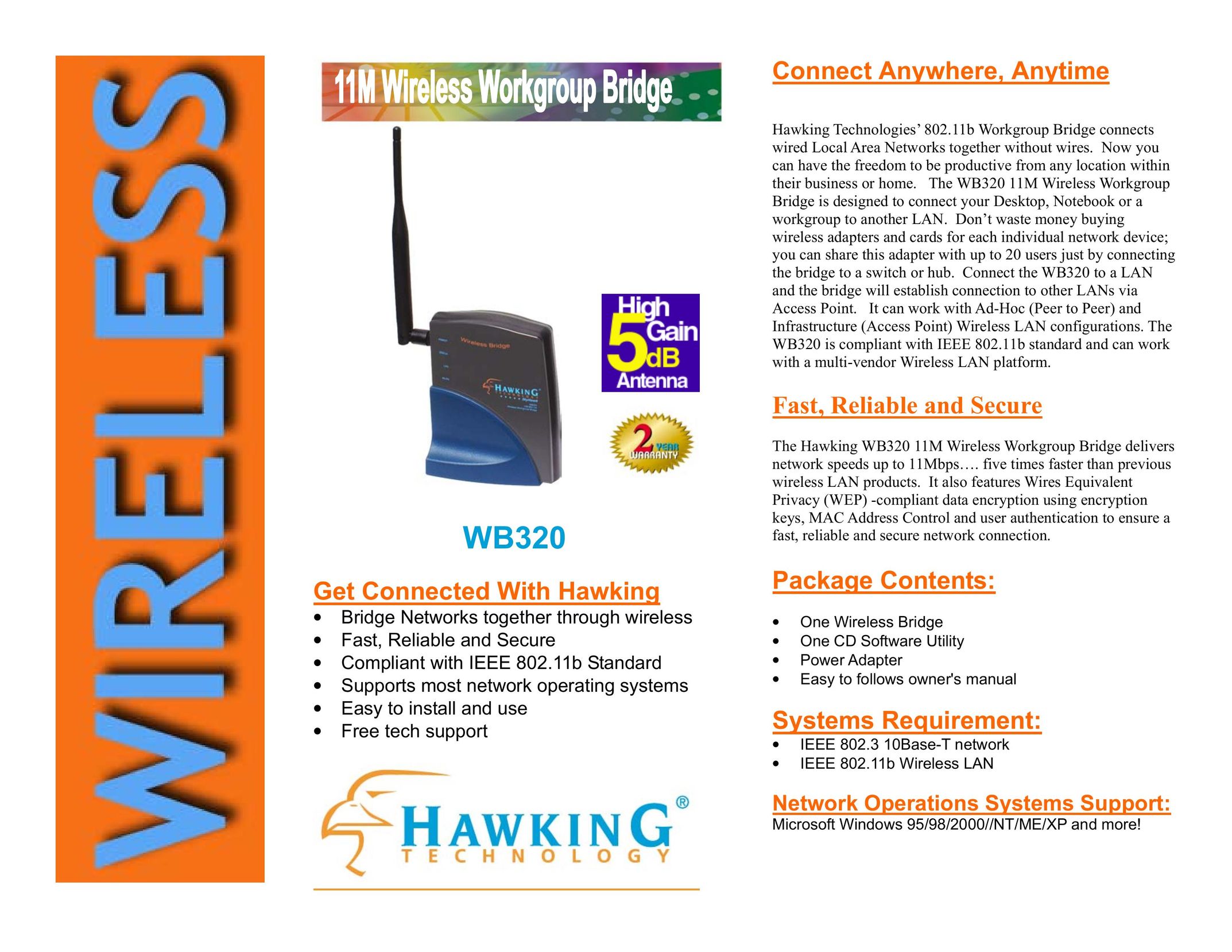 Hawking Technology WB320 Network Router User Manual