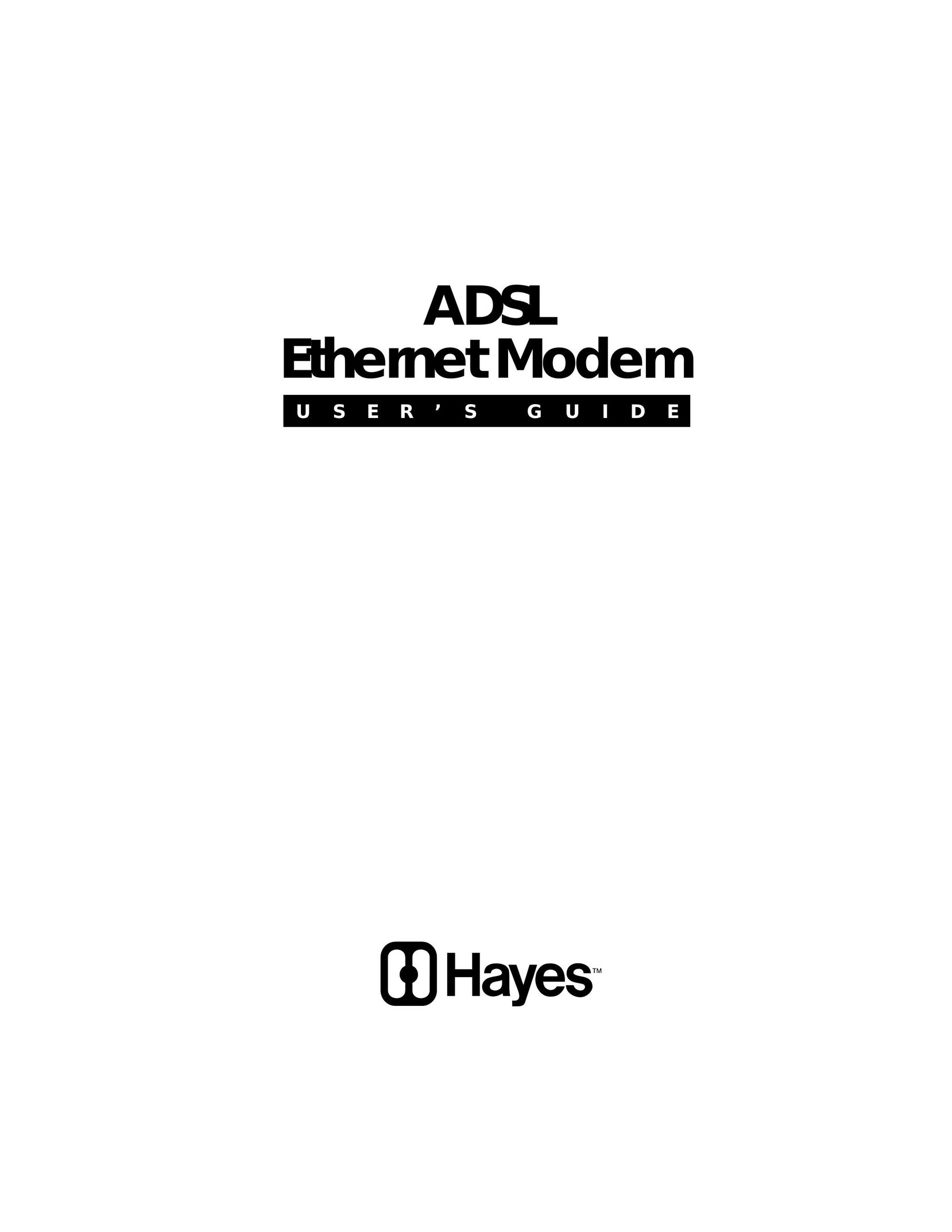 Hayes Microcomputer Products ADSL Ethernet Modem Network Router User Manual