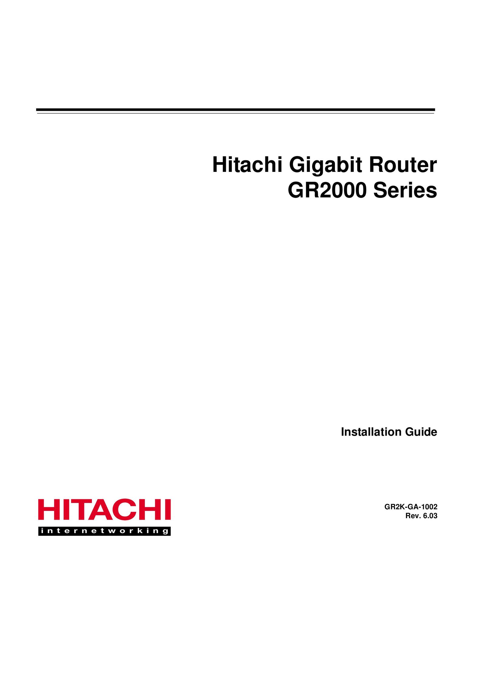 Hitachi GR2000 Network Router User Manual