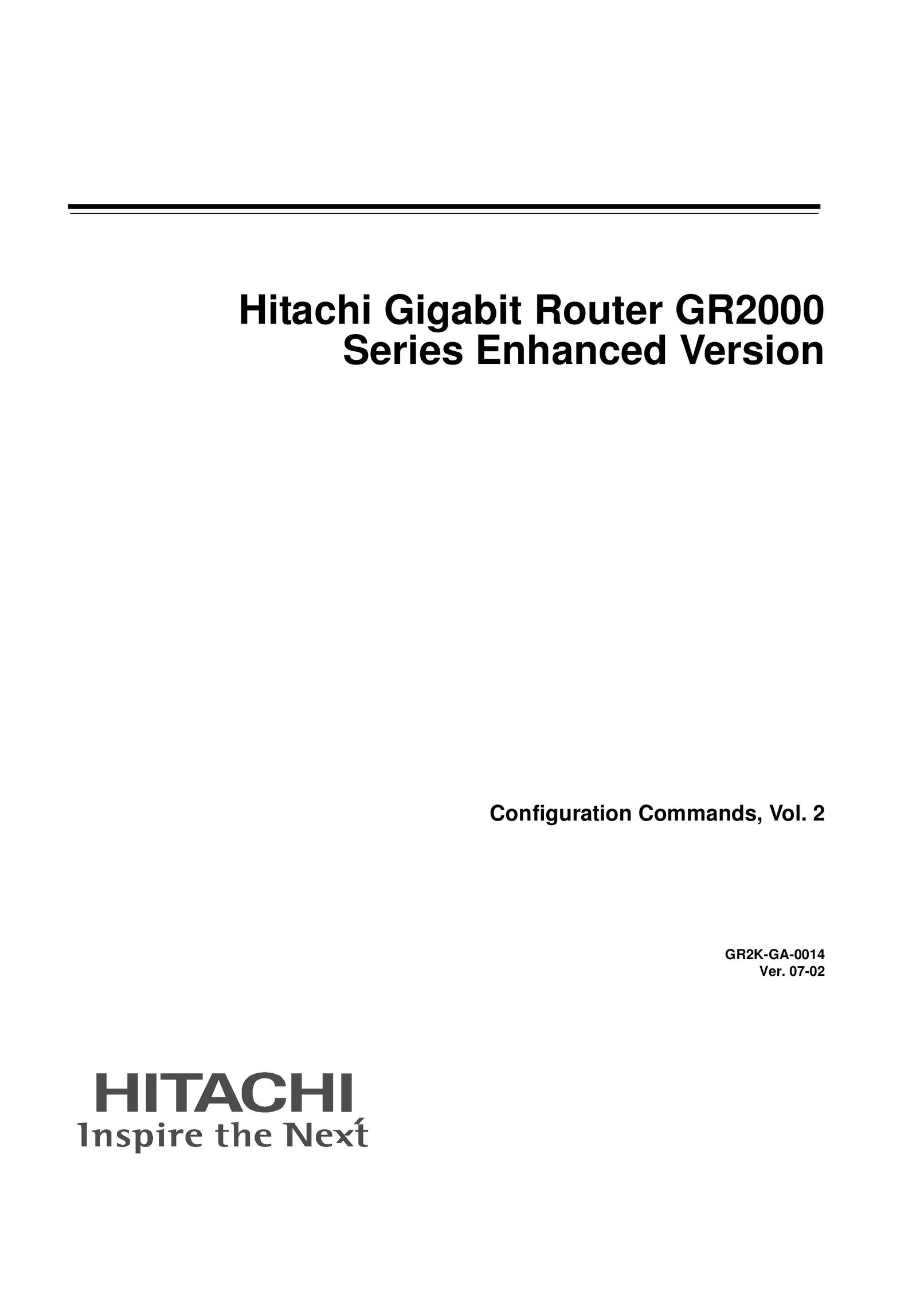 Hitachi GR2000 Series Network Router User Manual