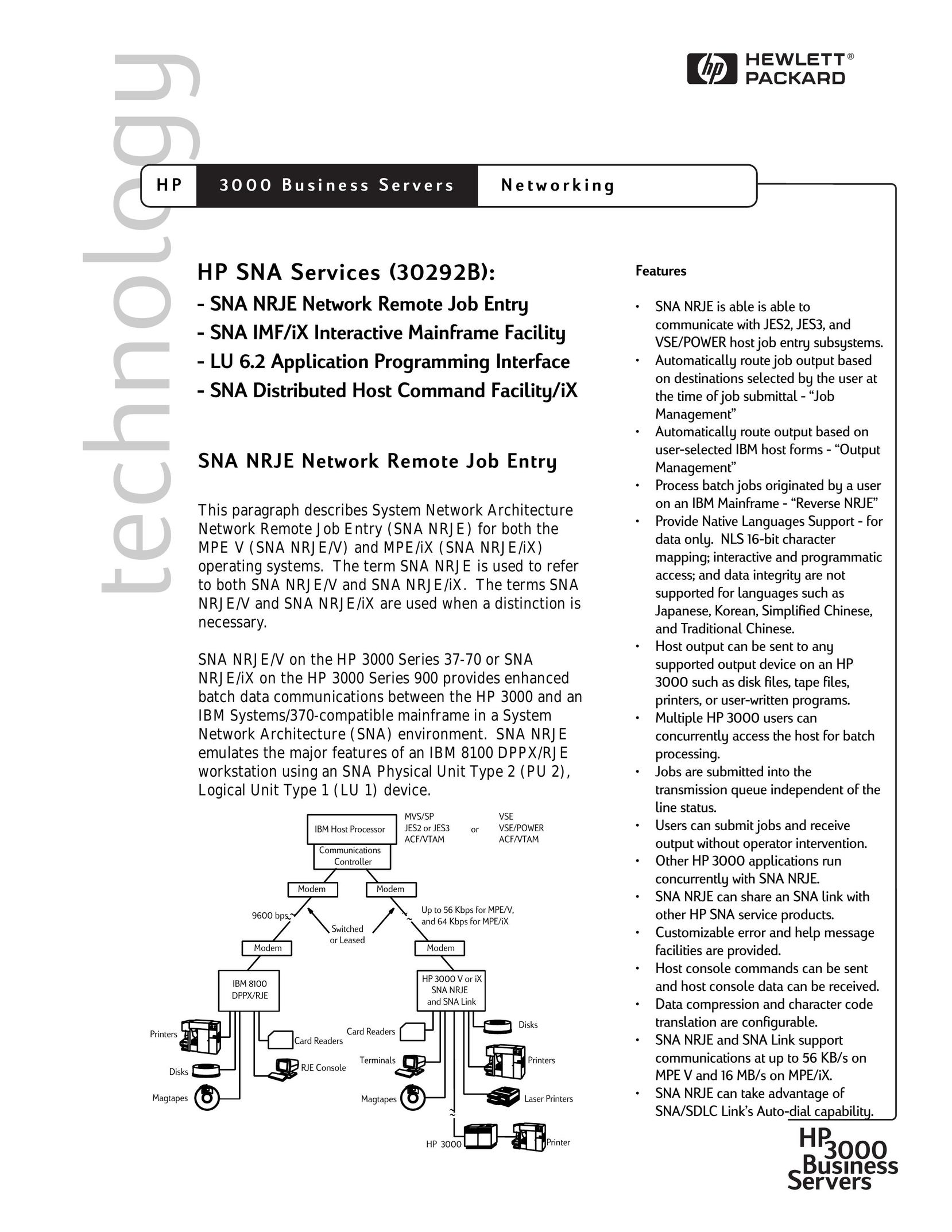 HP (Hewlett-Packard) 30292B Network Router User Manual
