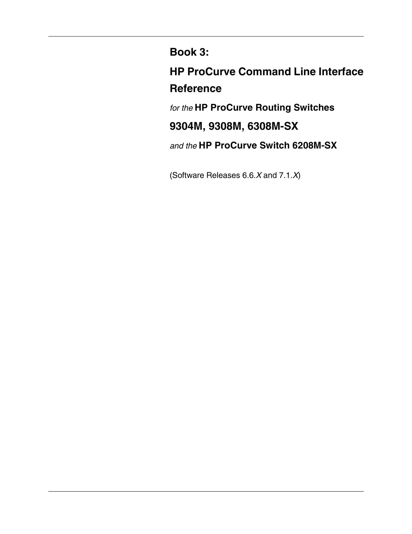 HP (Hewlett-Packard) 6308M-SX Network Router User Manual