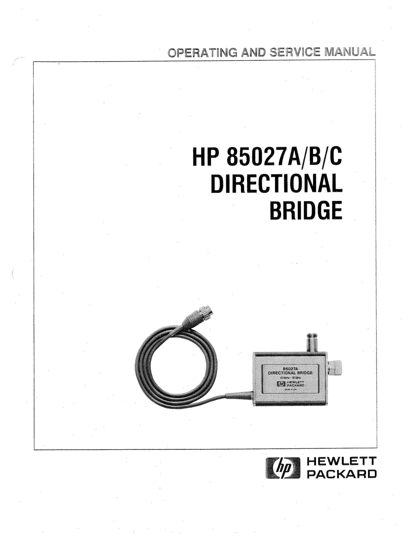 HP (Hewlett-Packard) 85027 A Network Router User Manual