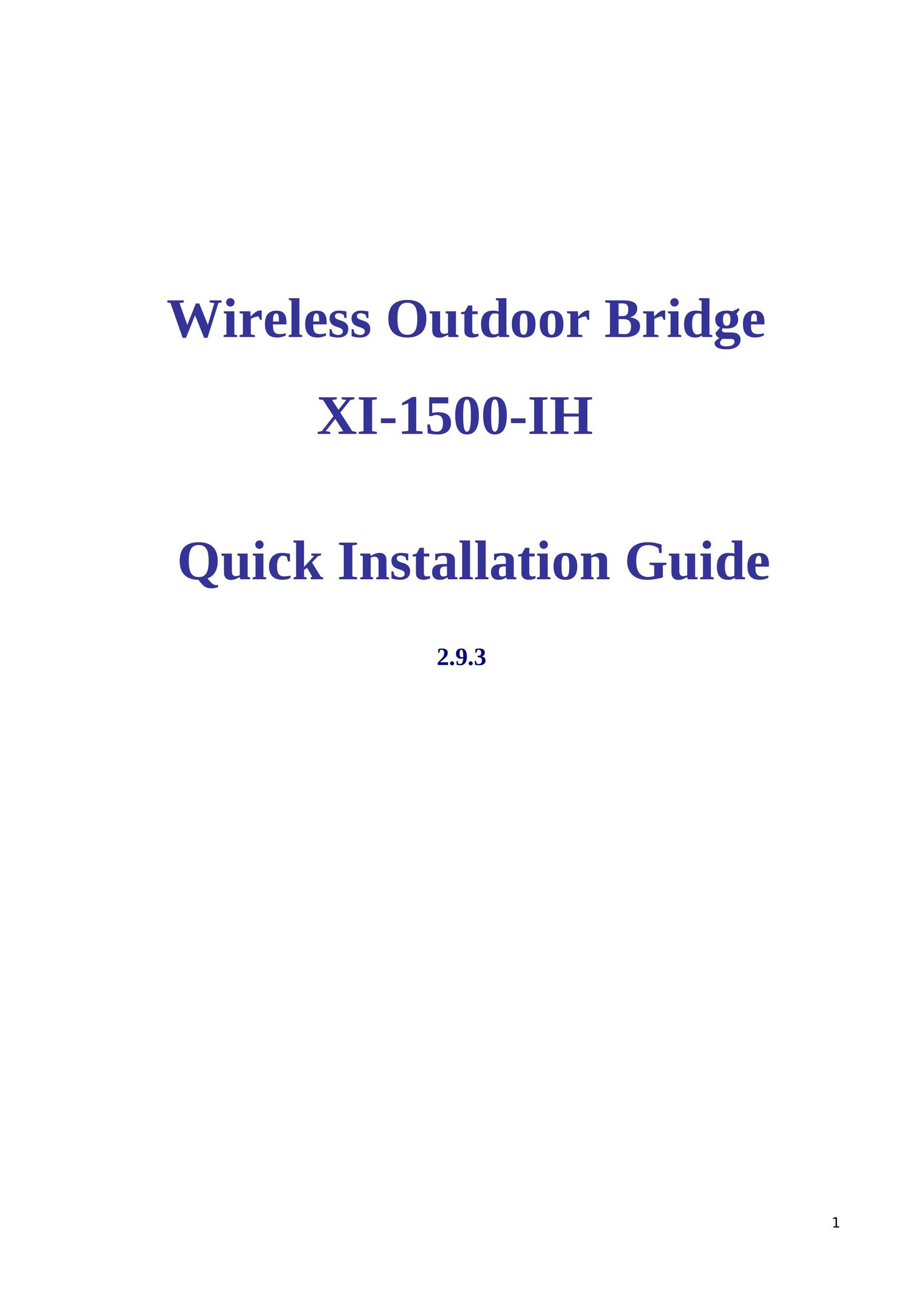 IMC Networks XI-1500-IH Network Router User Manual