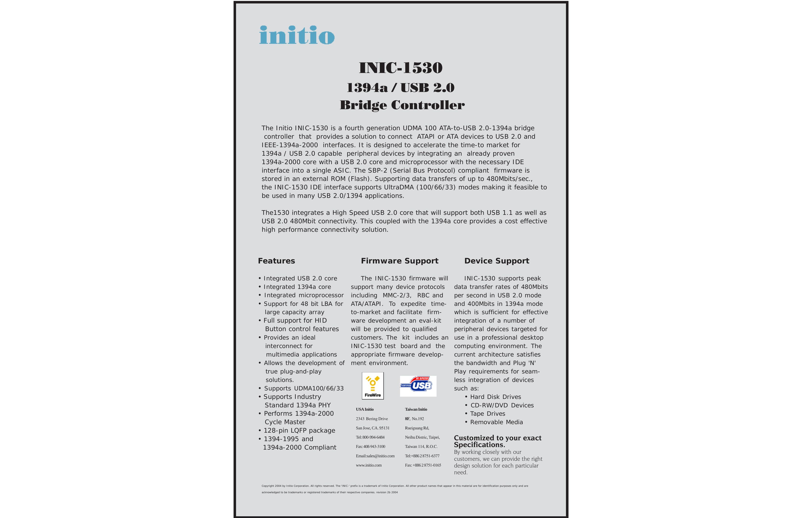 Initio INIC-1530 Network Router User Manual
