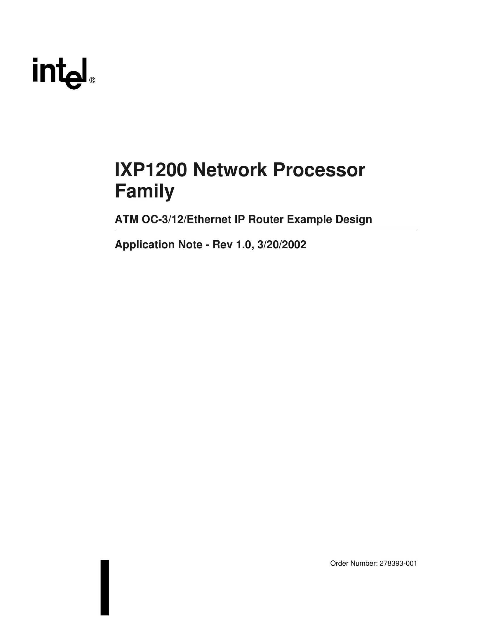 Intel IXP1200 Network Router User Manual