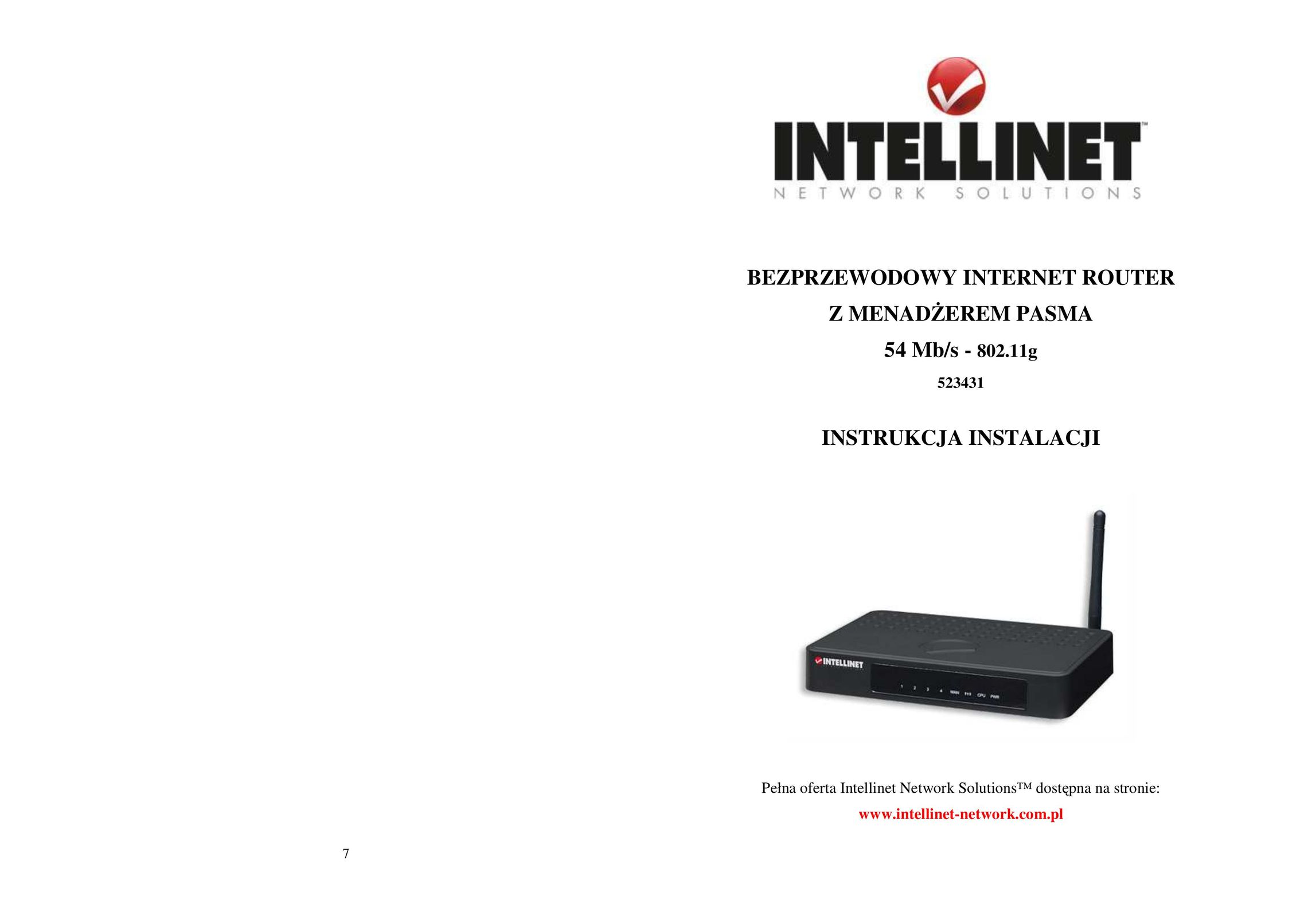 Intellinet Network Solutions 523431 Network Router User Manual