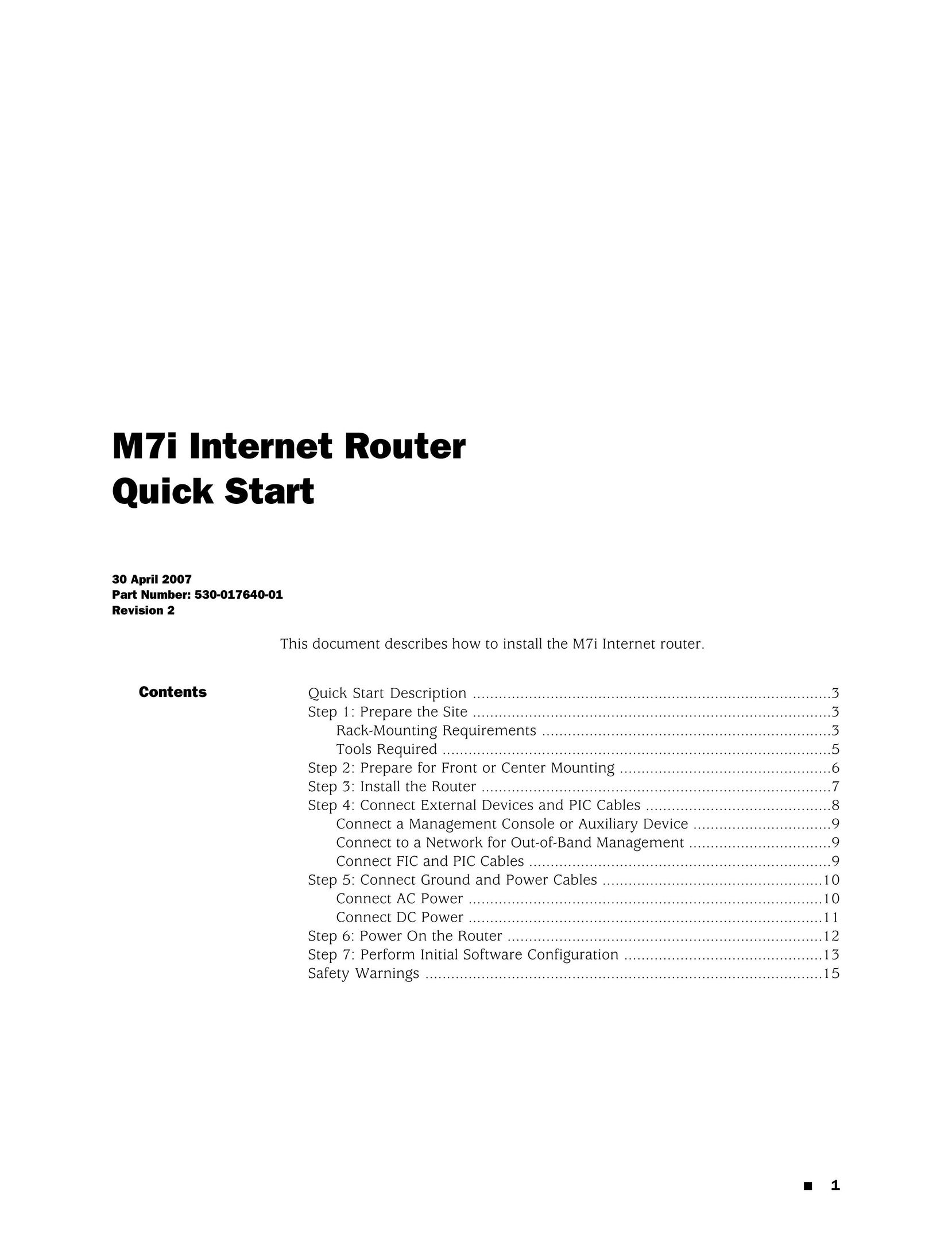 Juniper Networks M7i Network Router User Manual
