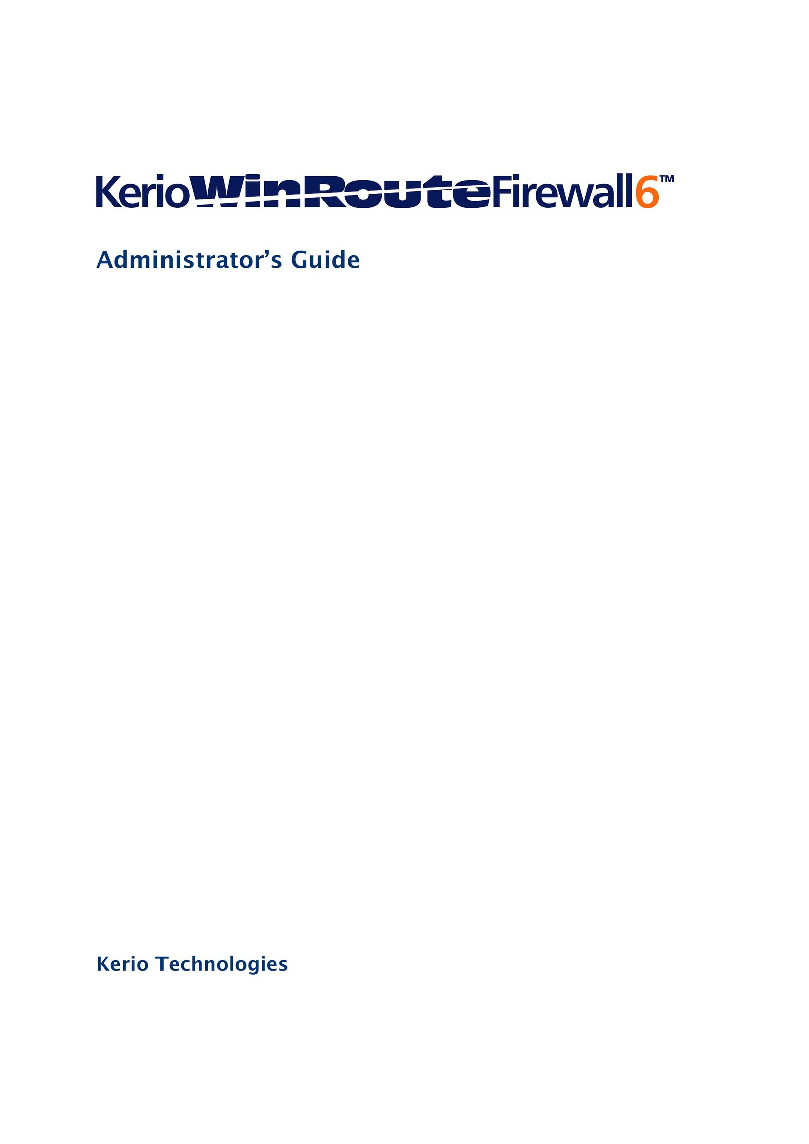 Kerio Tech Firewall6 Network Router User Manual