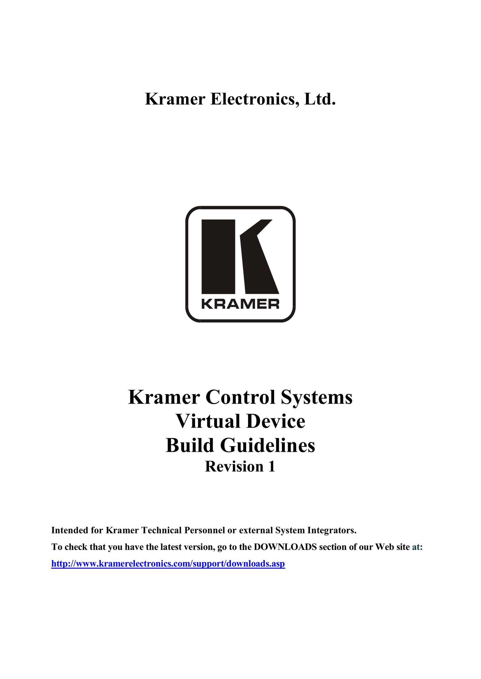 Kramer Electronics revision1 Network Router User Manual