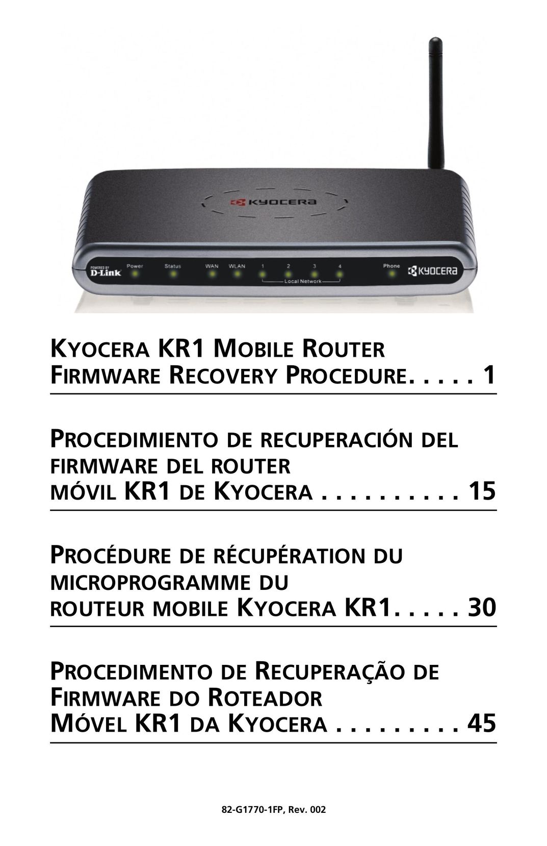 Kyocera KR1 Network Router User Manual