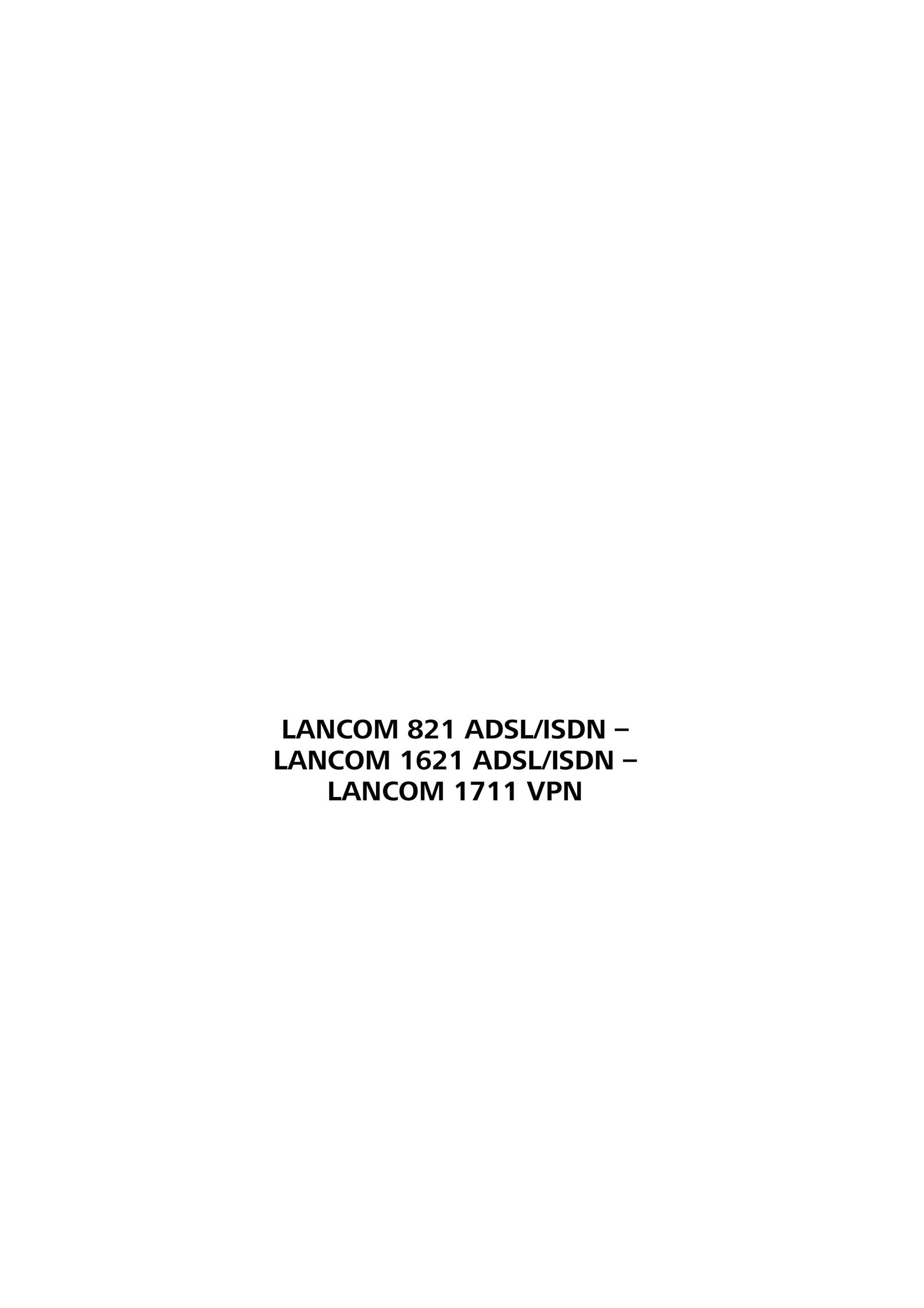 Lancom Systems 1621 Network Router User Manual