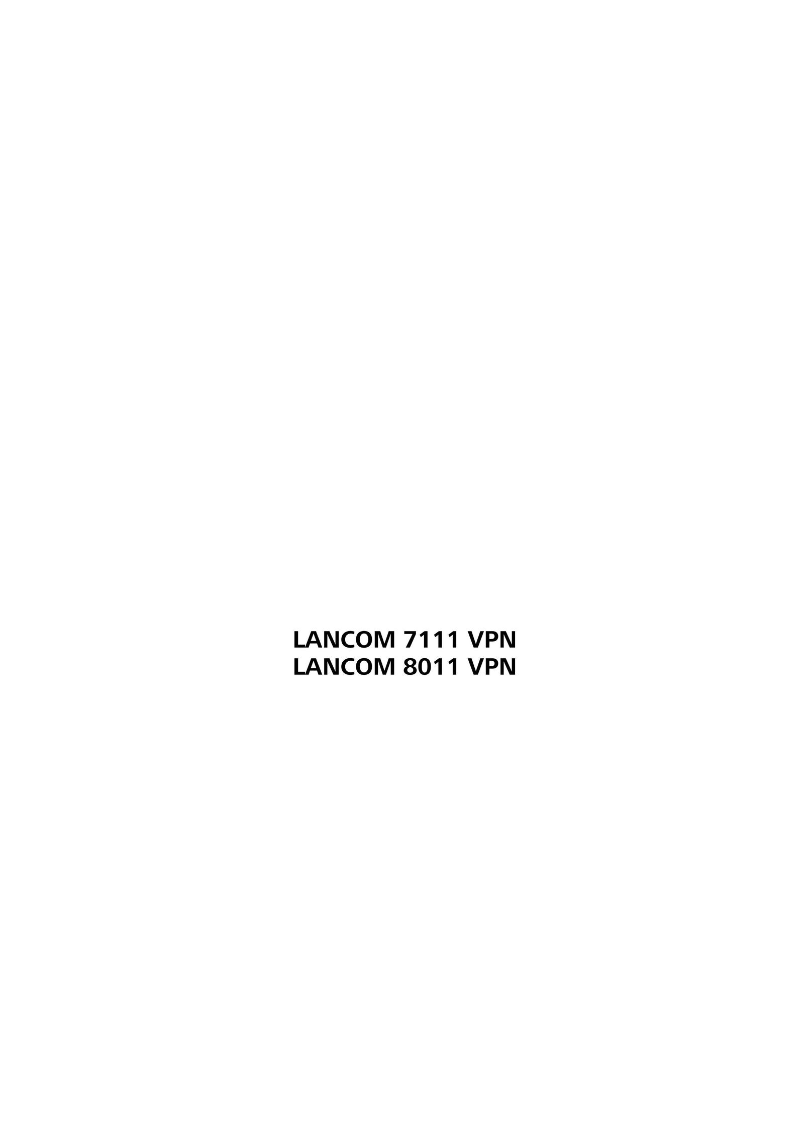 Lancom Systems 8011 VPN Network Router User Manual