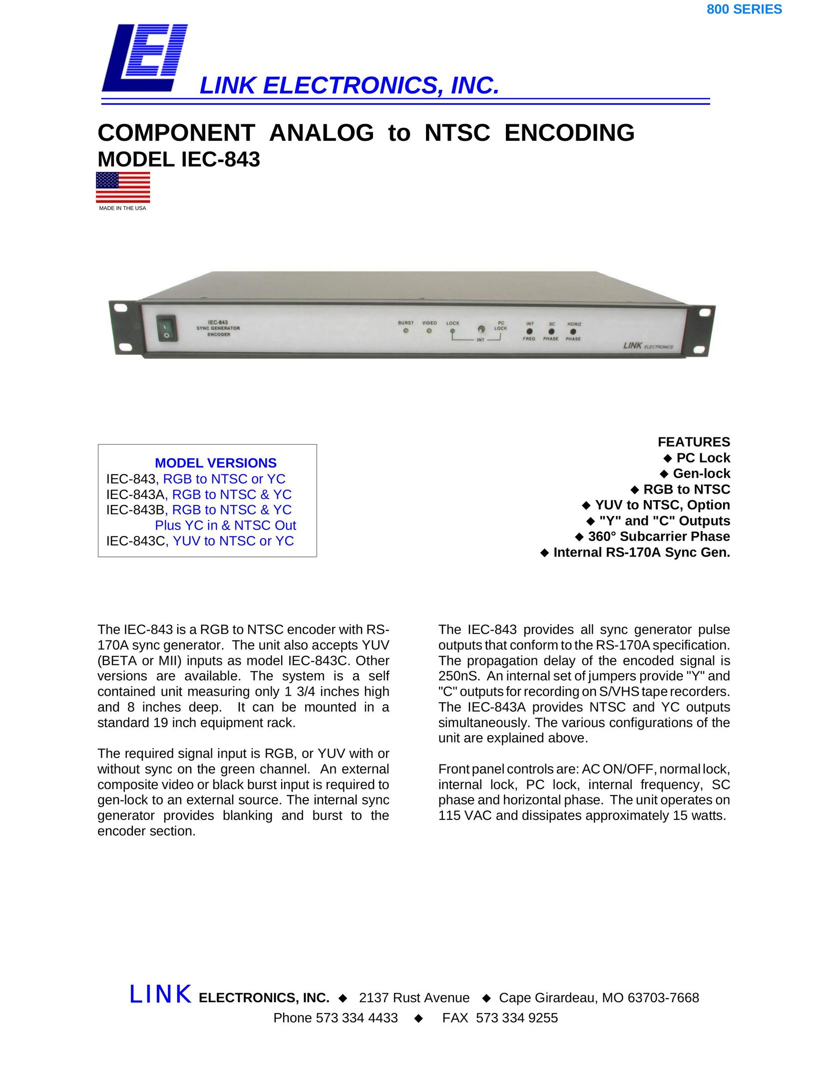 Link electronic IEC-843 Network Router User Manual