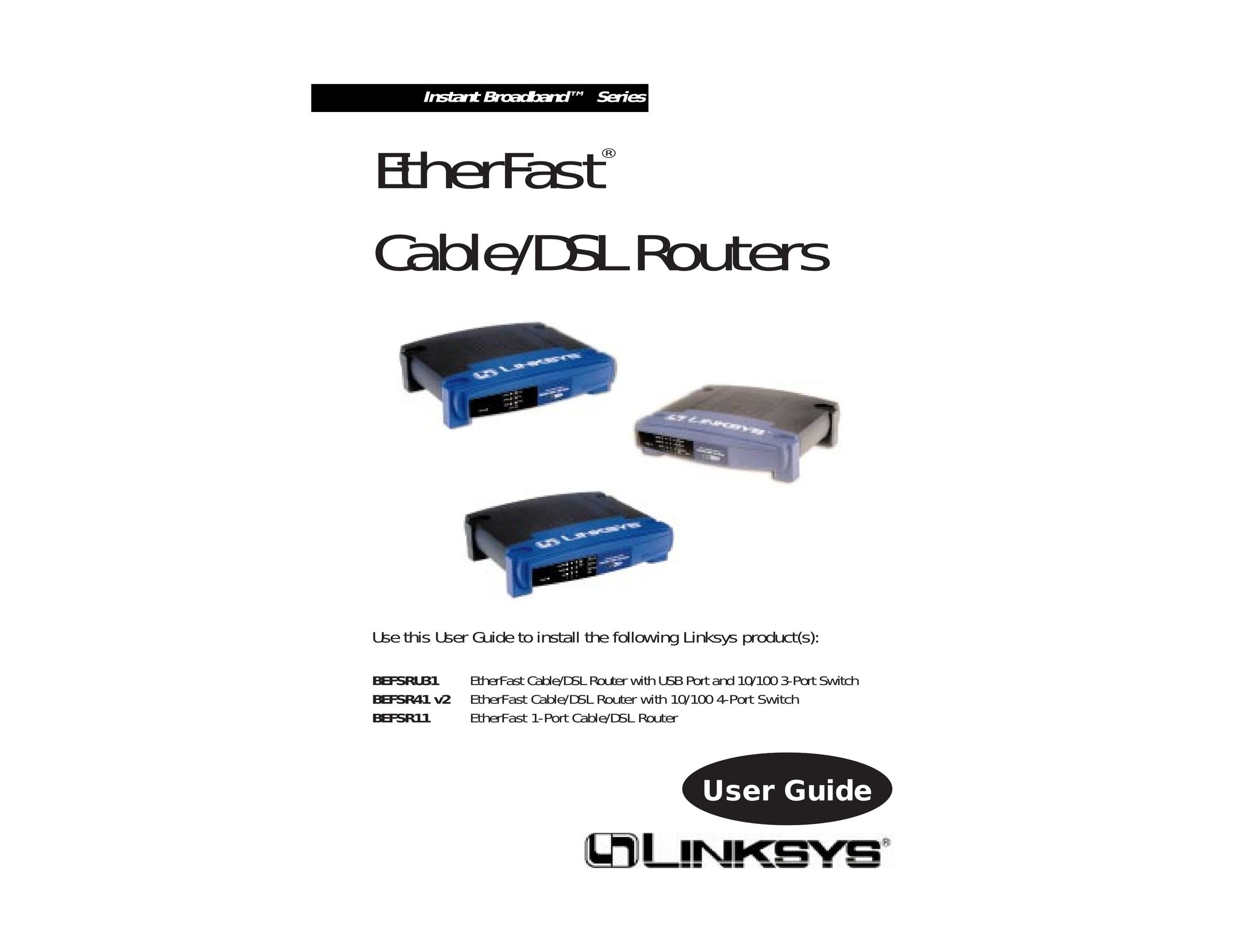 Linksys BEFSRU31 Network Router User Manual