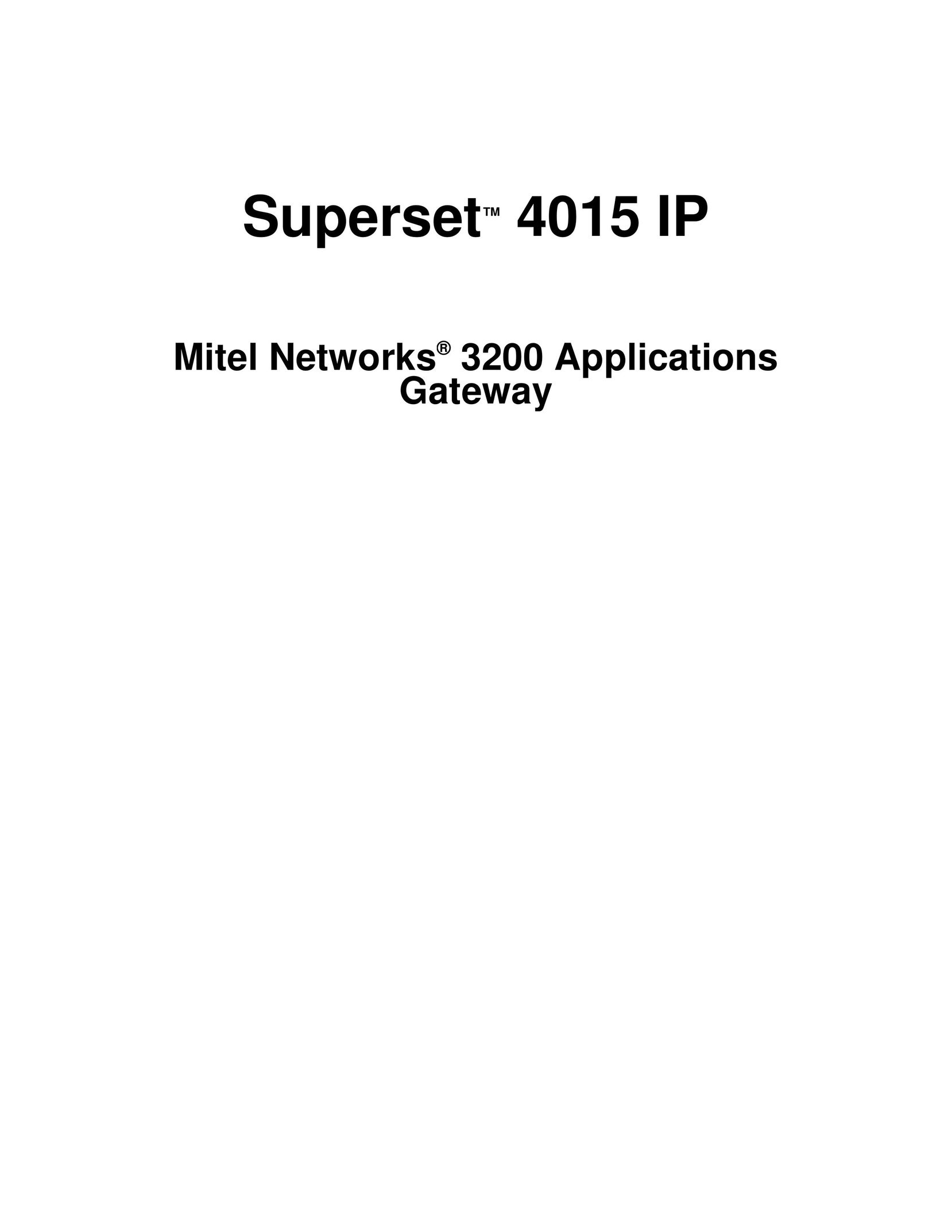 Mitel mitel networks 3200 Network Router User Manual