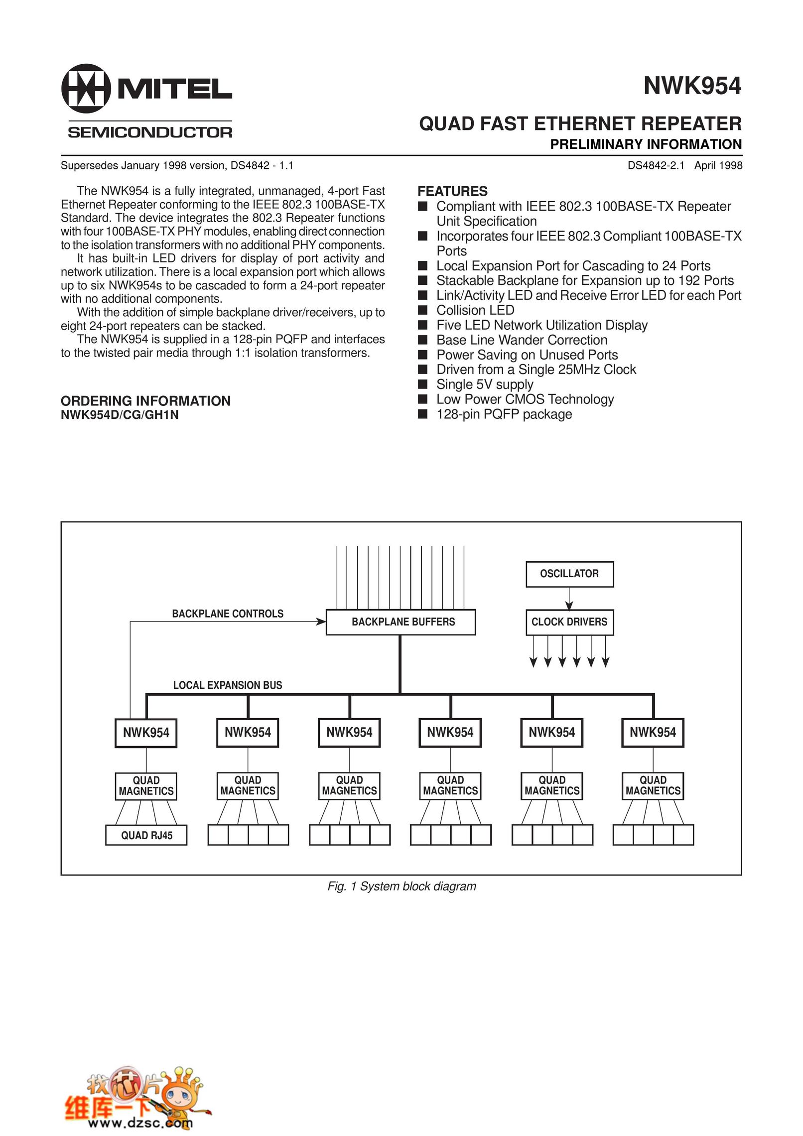 Mitel NWK954 Network Router User Manual