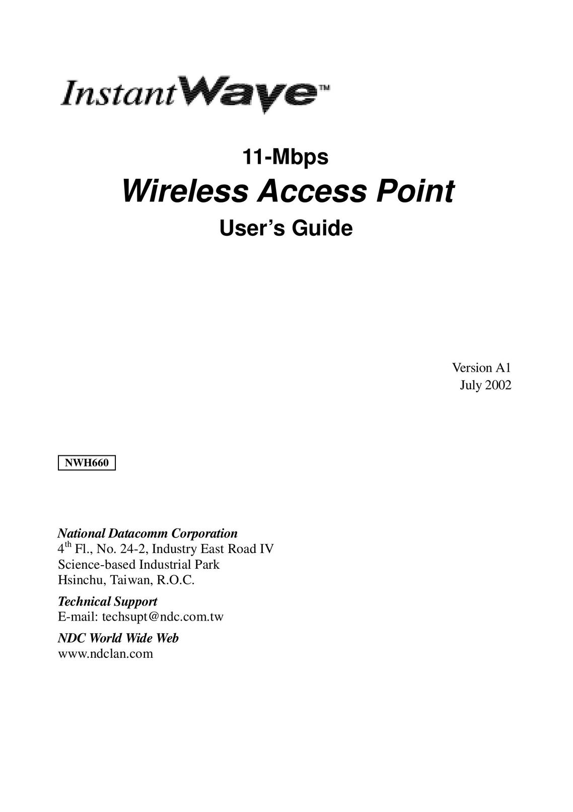 NDC comm NWH660 Network Router User Manual