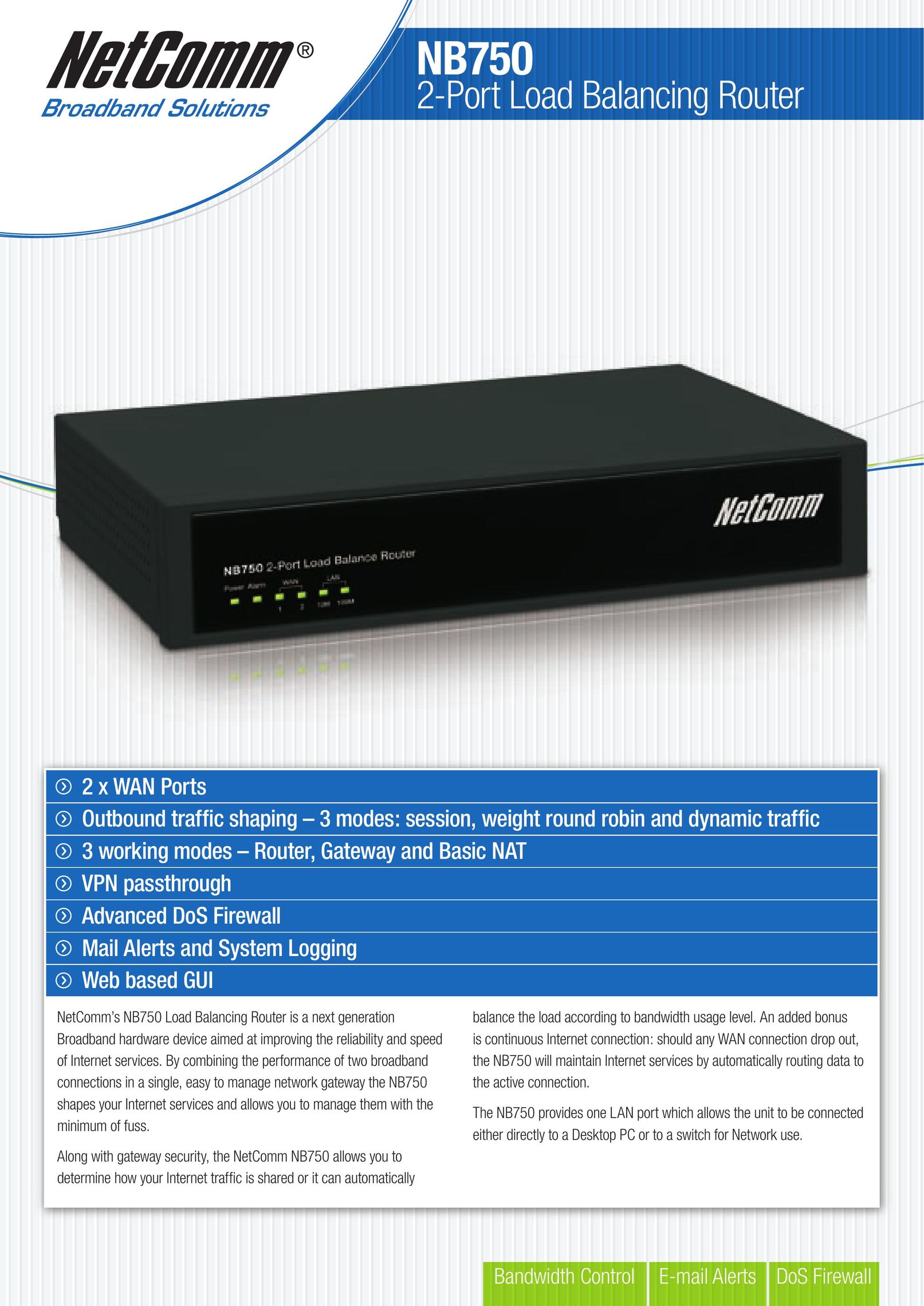 NetComm NB750 Network Router User Manual