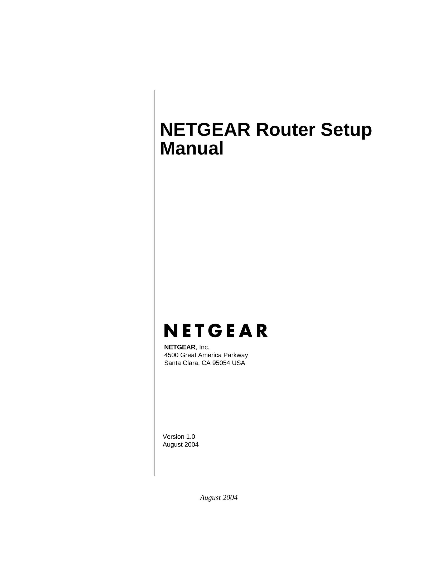 NETGEAR CA 95054 Network Router User Manual