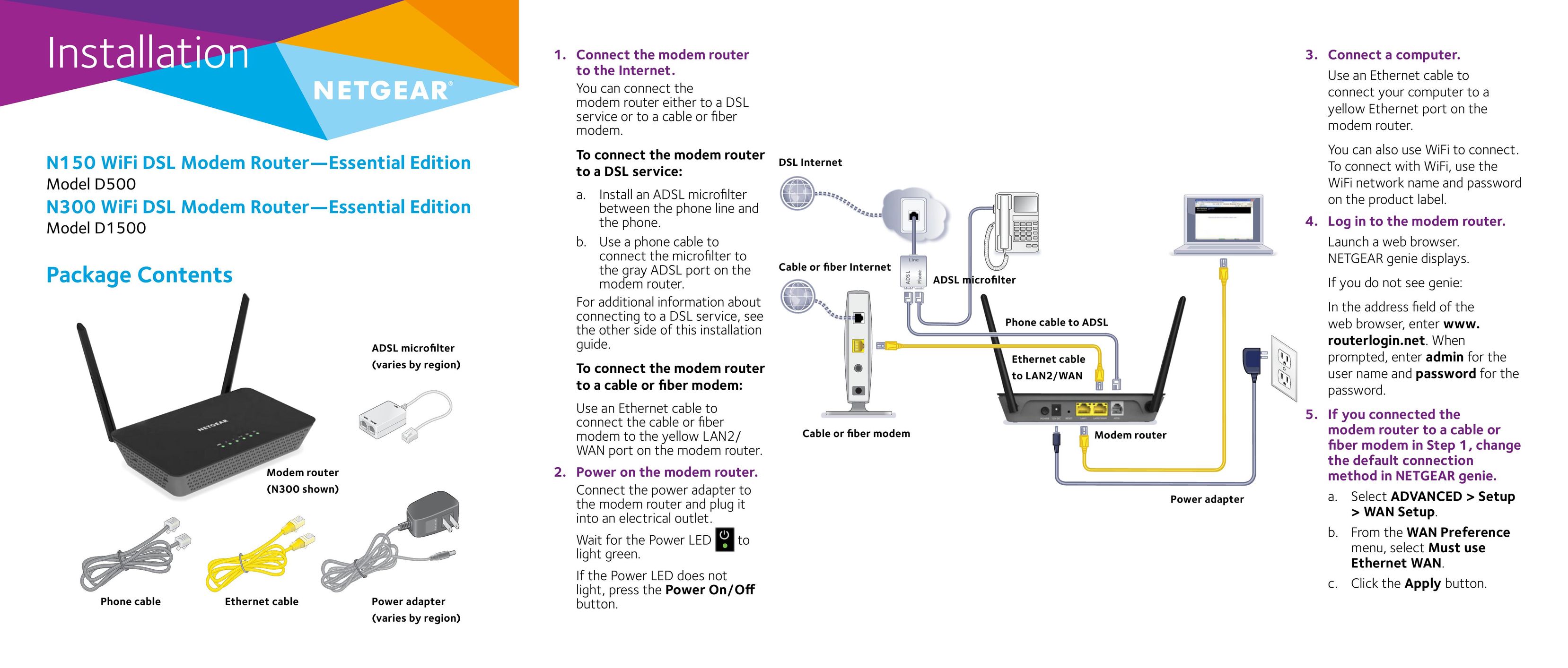 NETGEAR D500 Network Router User Manual