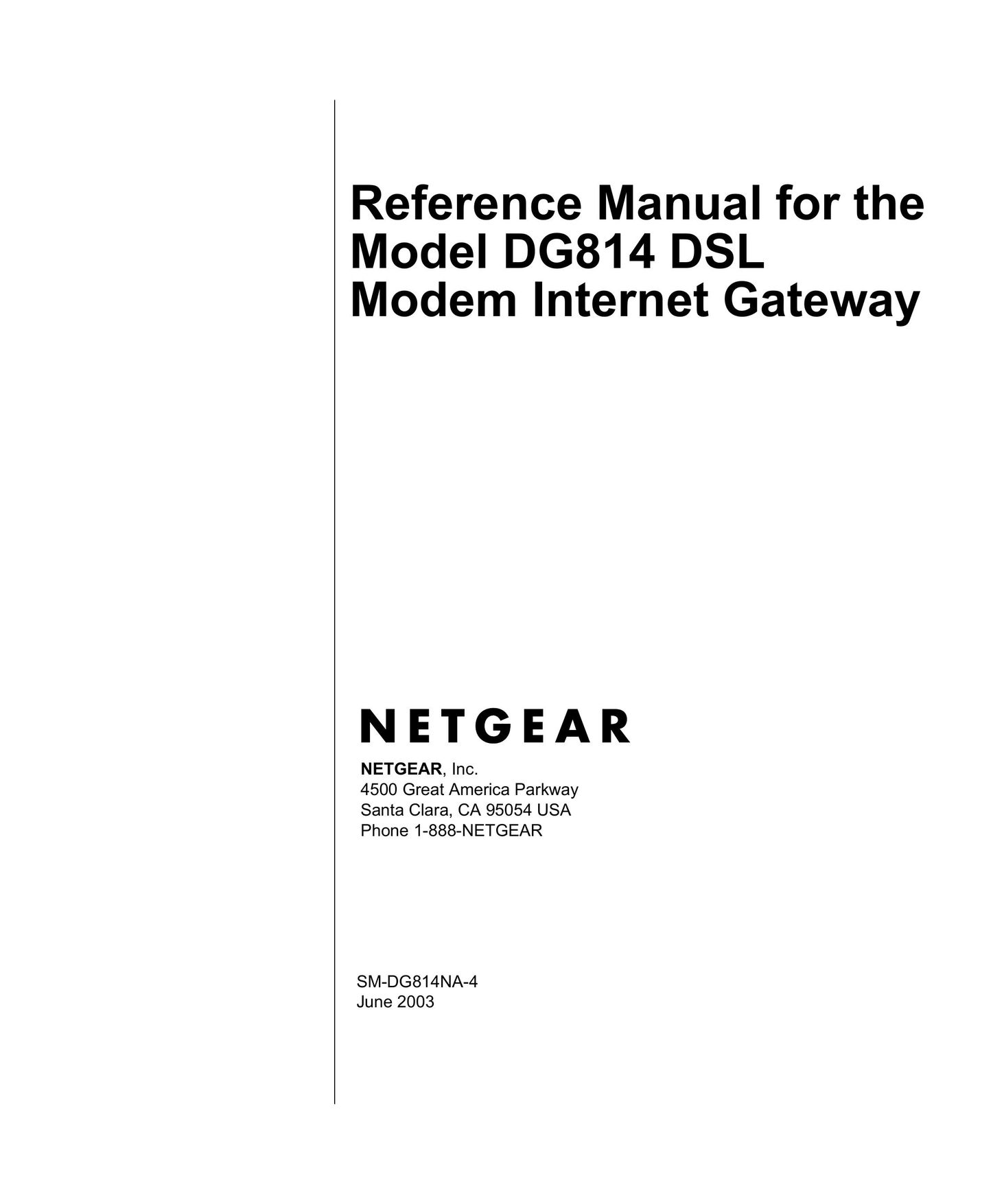 NETGEAR DG814 Network Router User Manual