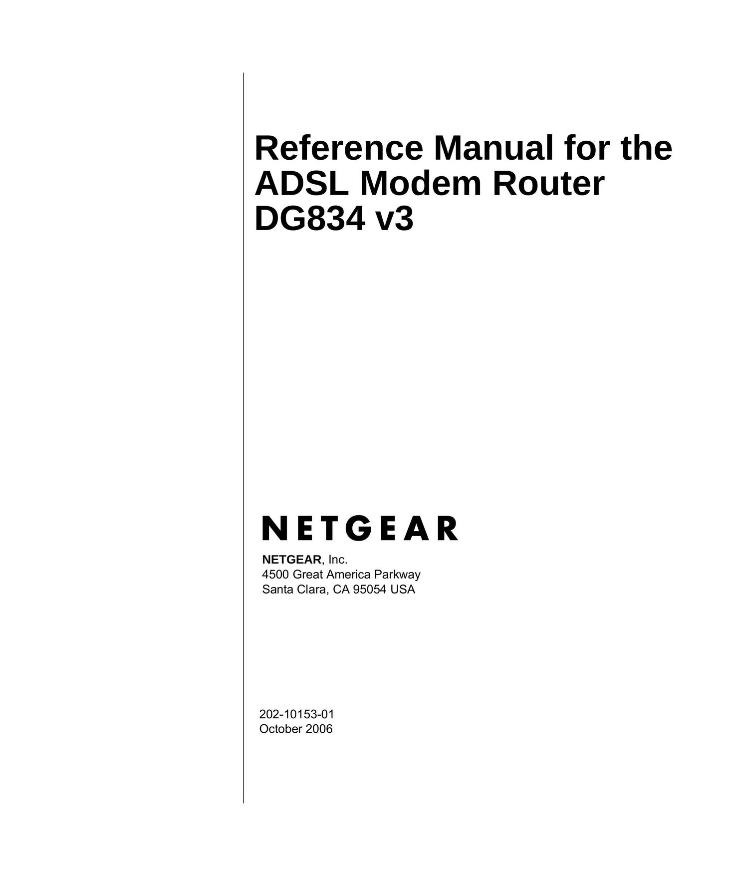 NETGEAR DG834 v3 Network Router User Manual
