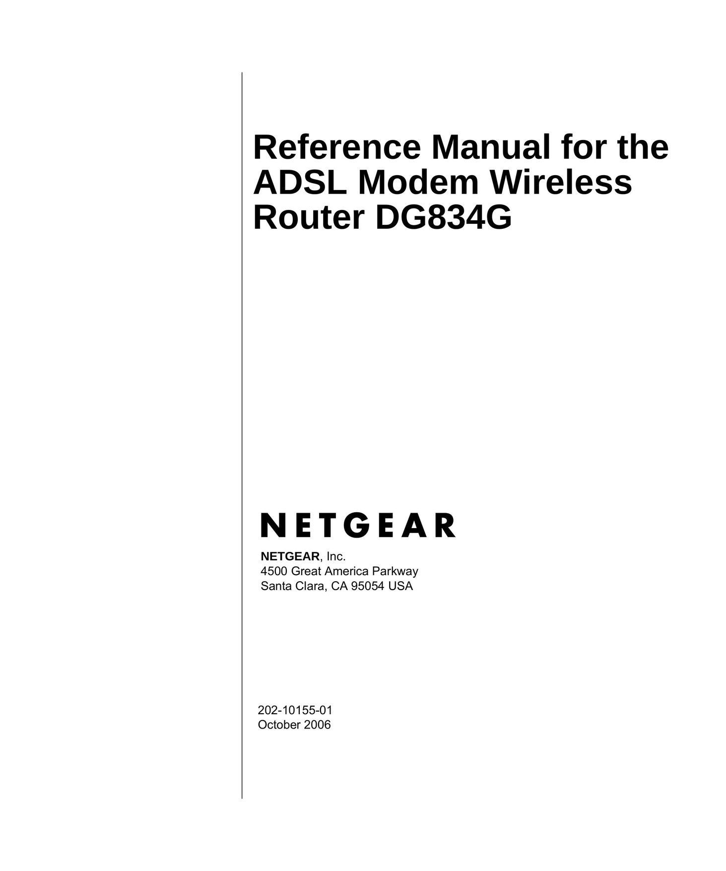 NETGEAR DG834G Network Router User Manual