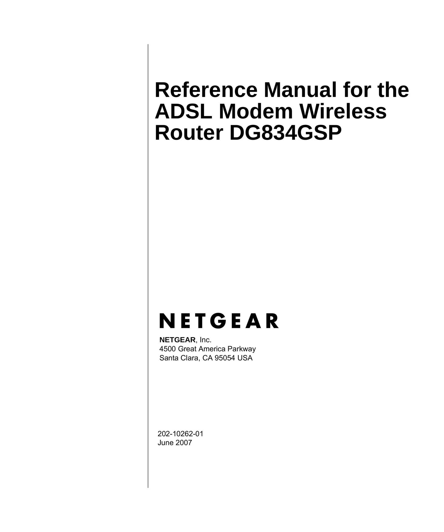 NETGEAR DG834GSP Network Router User Manual