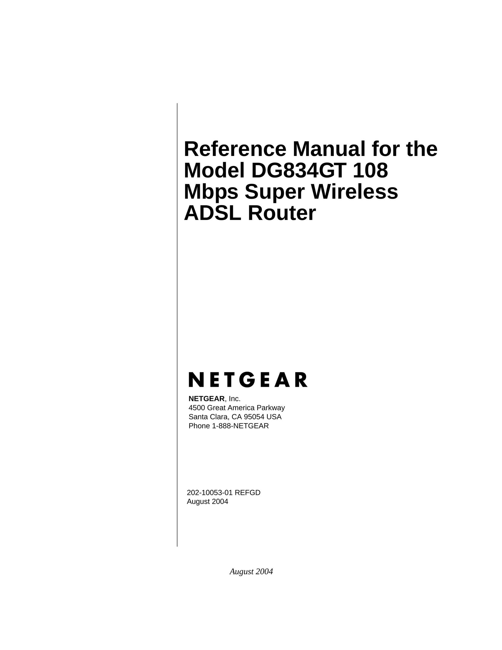 NETGEAR DG834GT Network Router User Manual