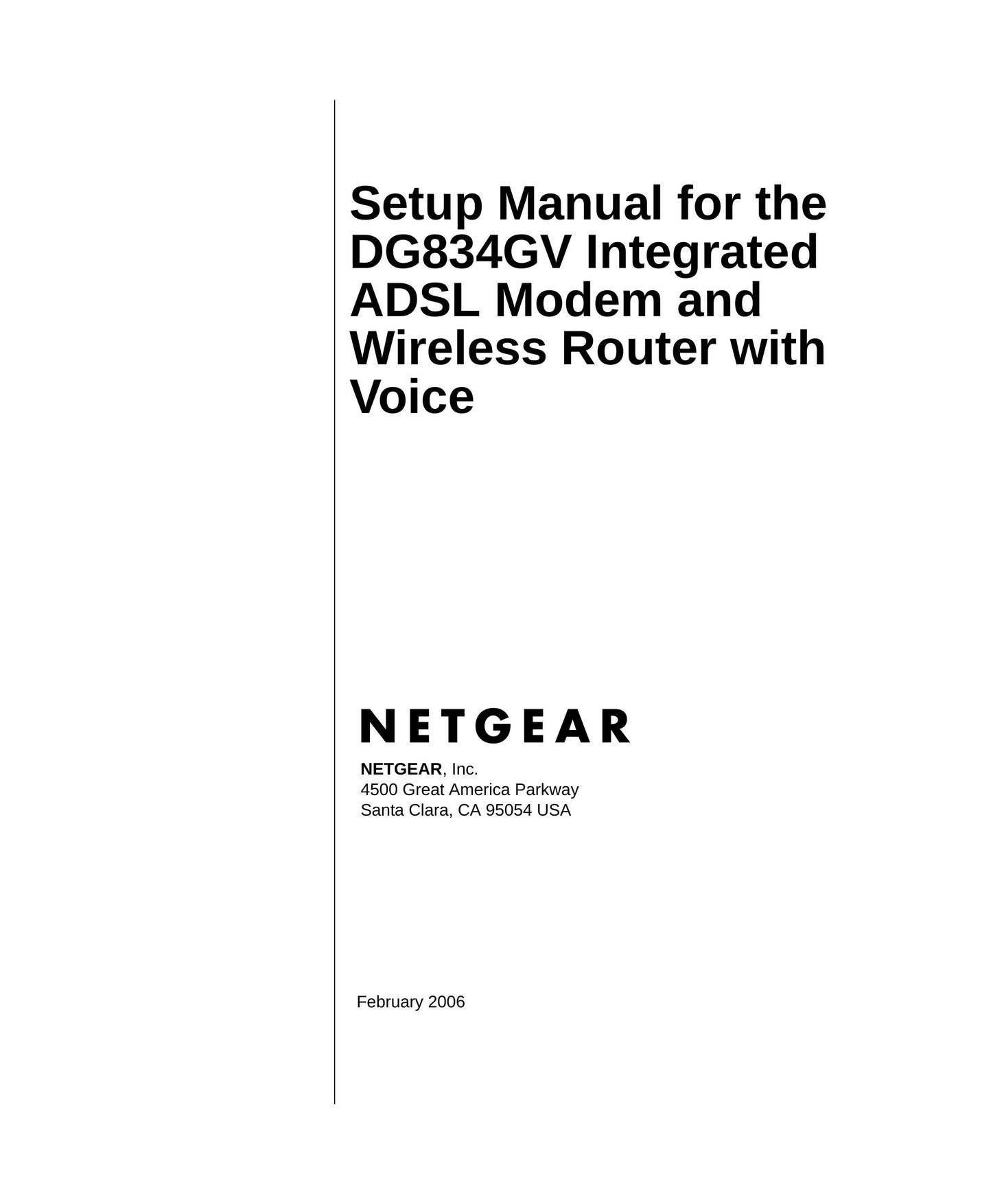 NETGEAR DG834GV Network Router User Manual