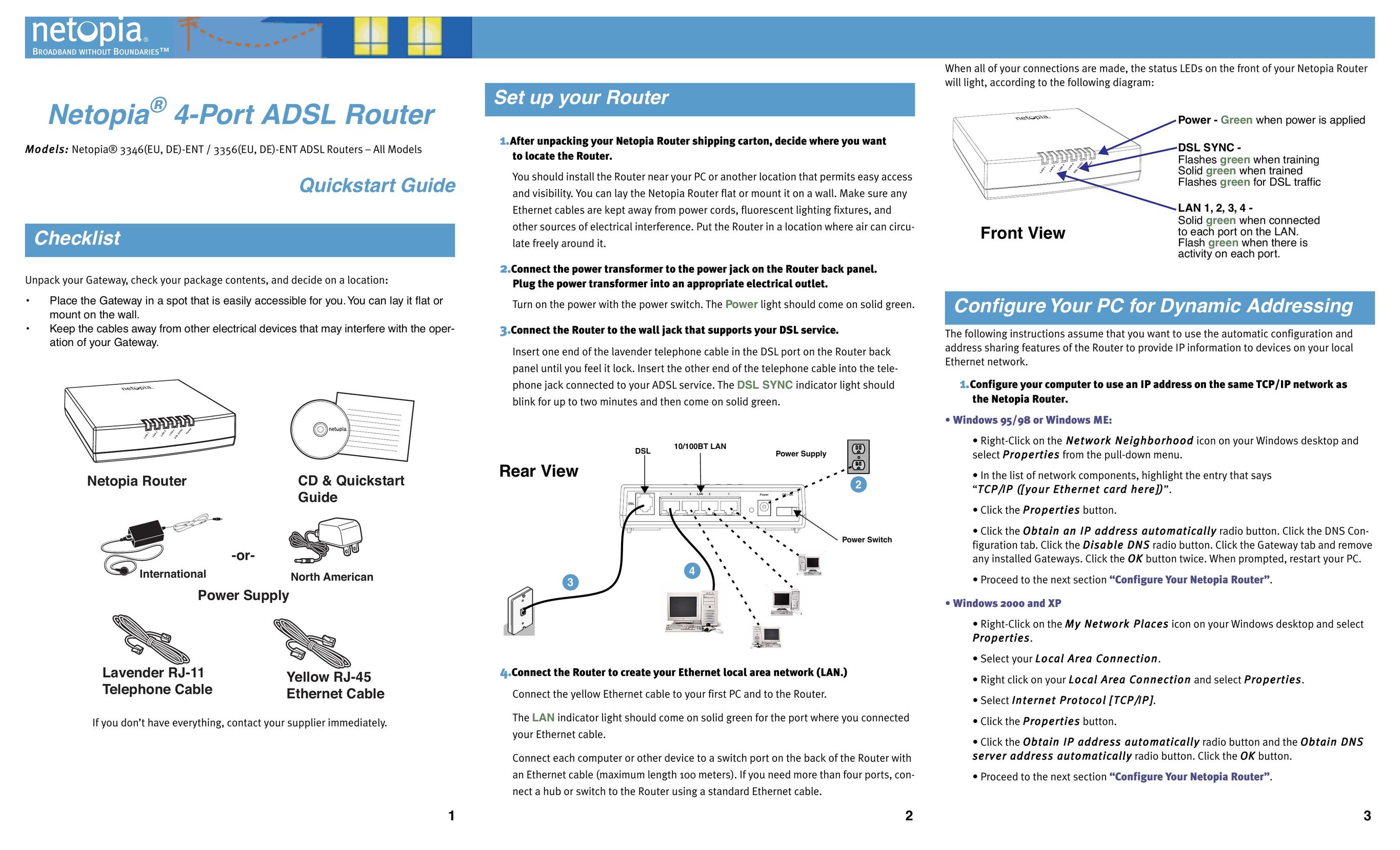 Netopia DE)-ENT Network Router User Manual