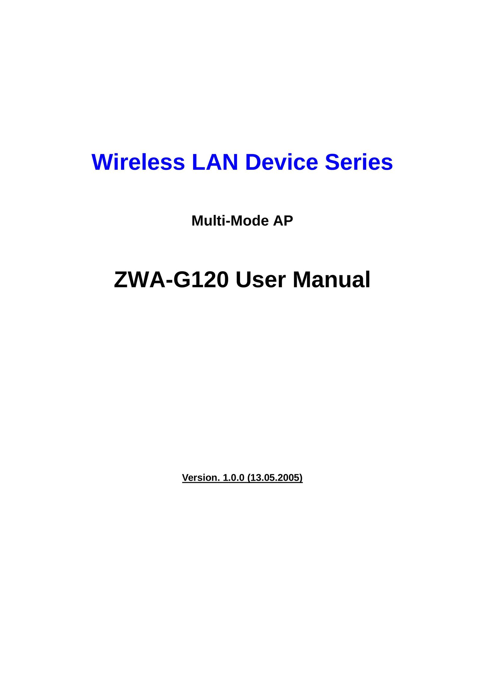Nlynx ZWA-G120 Network Router User Manual