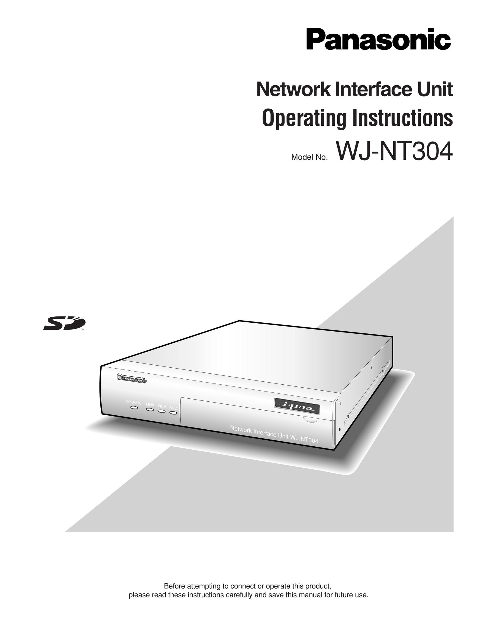 Panasonic WJ-NT304 Network Router User Manual