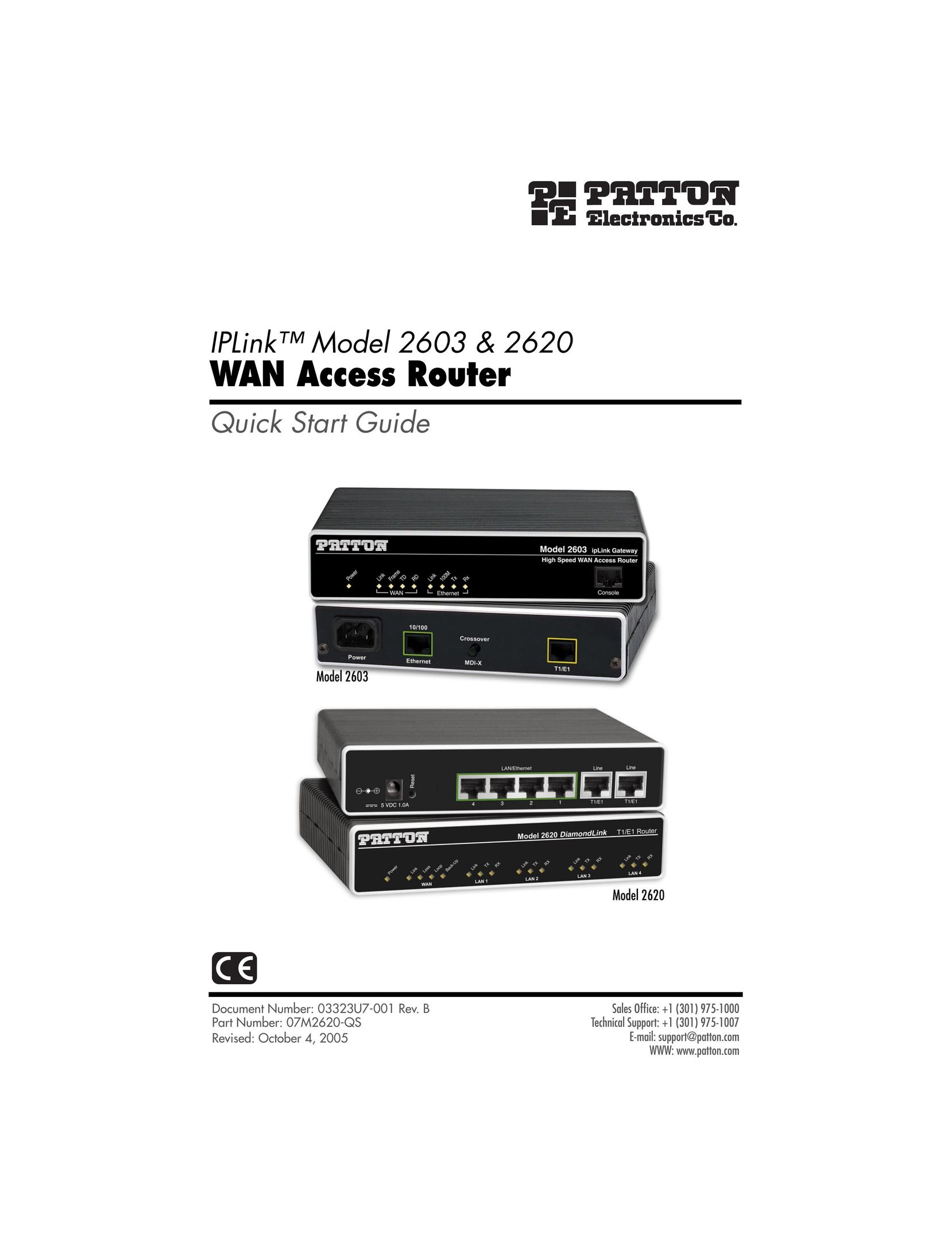 Patton electronic 2620 Network Router User Manual