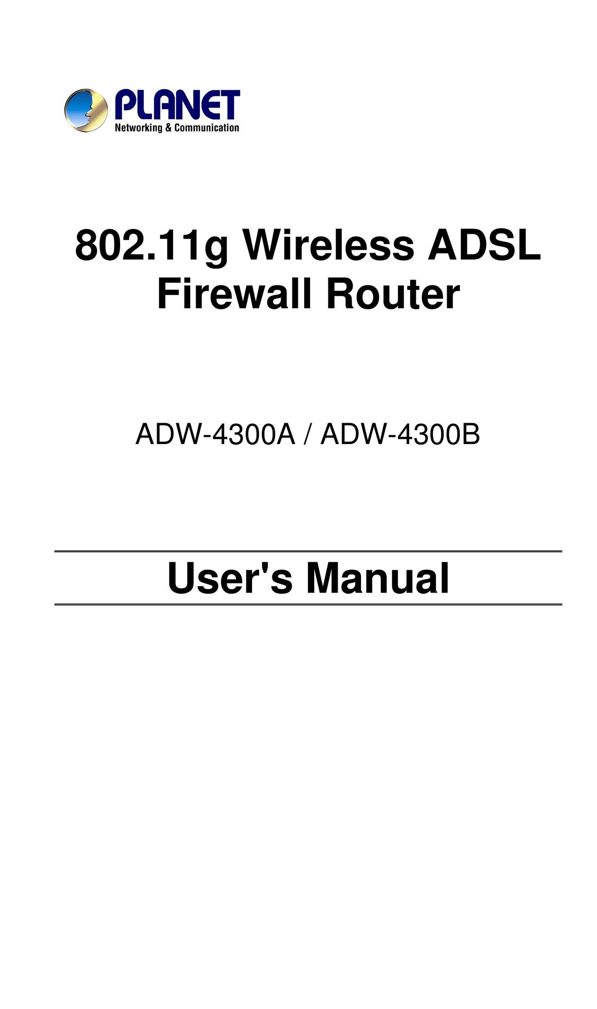 Planet Technology ADW-4300A Network Router User Manual